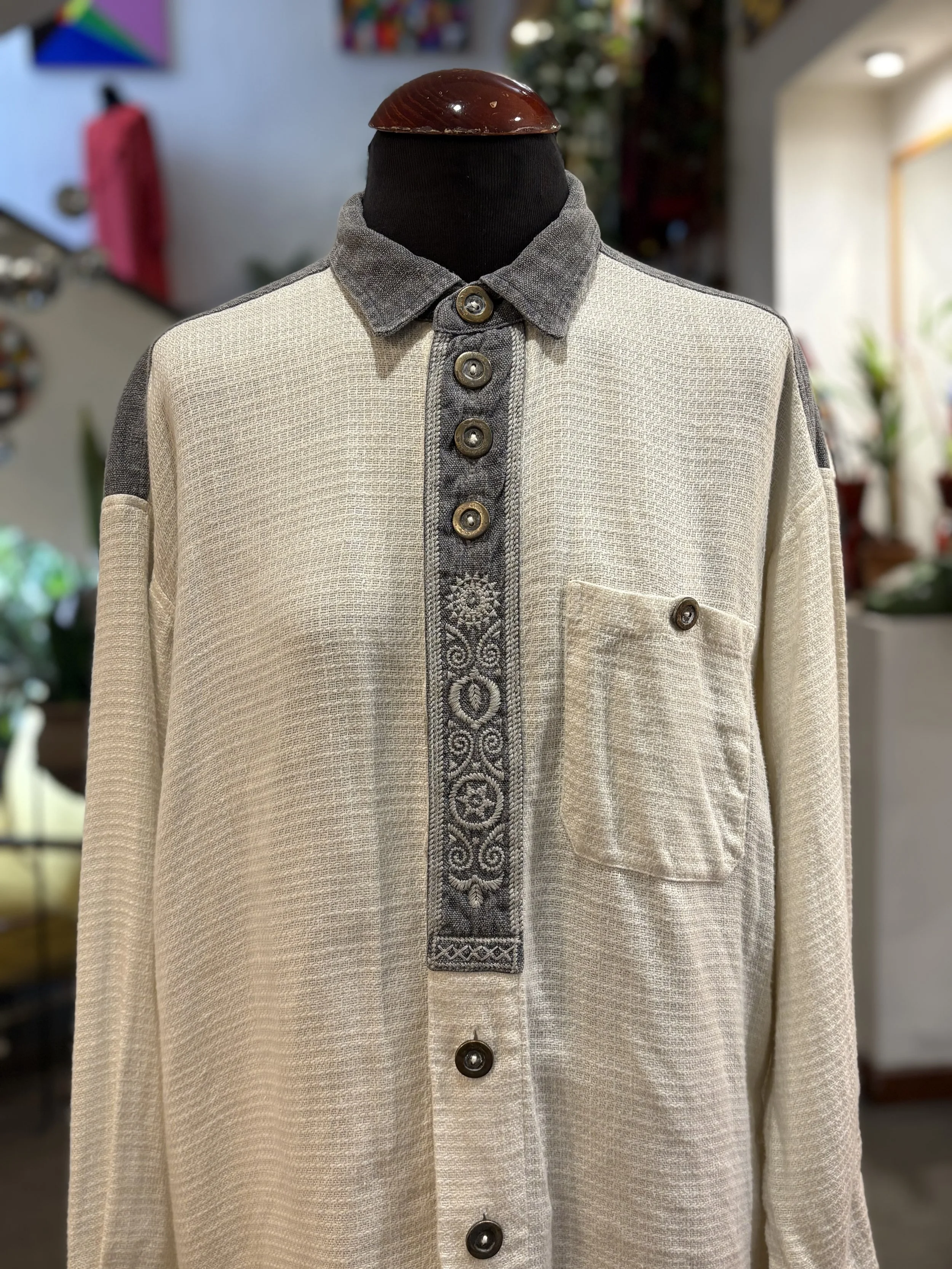 Camisa vintage tirolesa de Wallmann made in austria camisas de lino