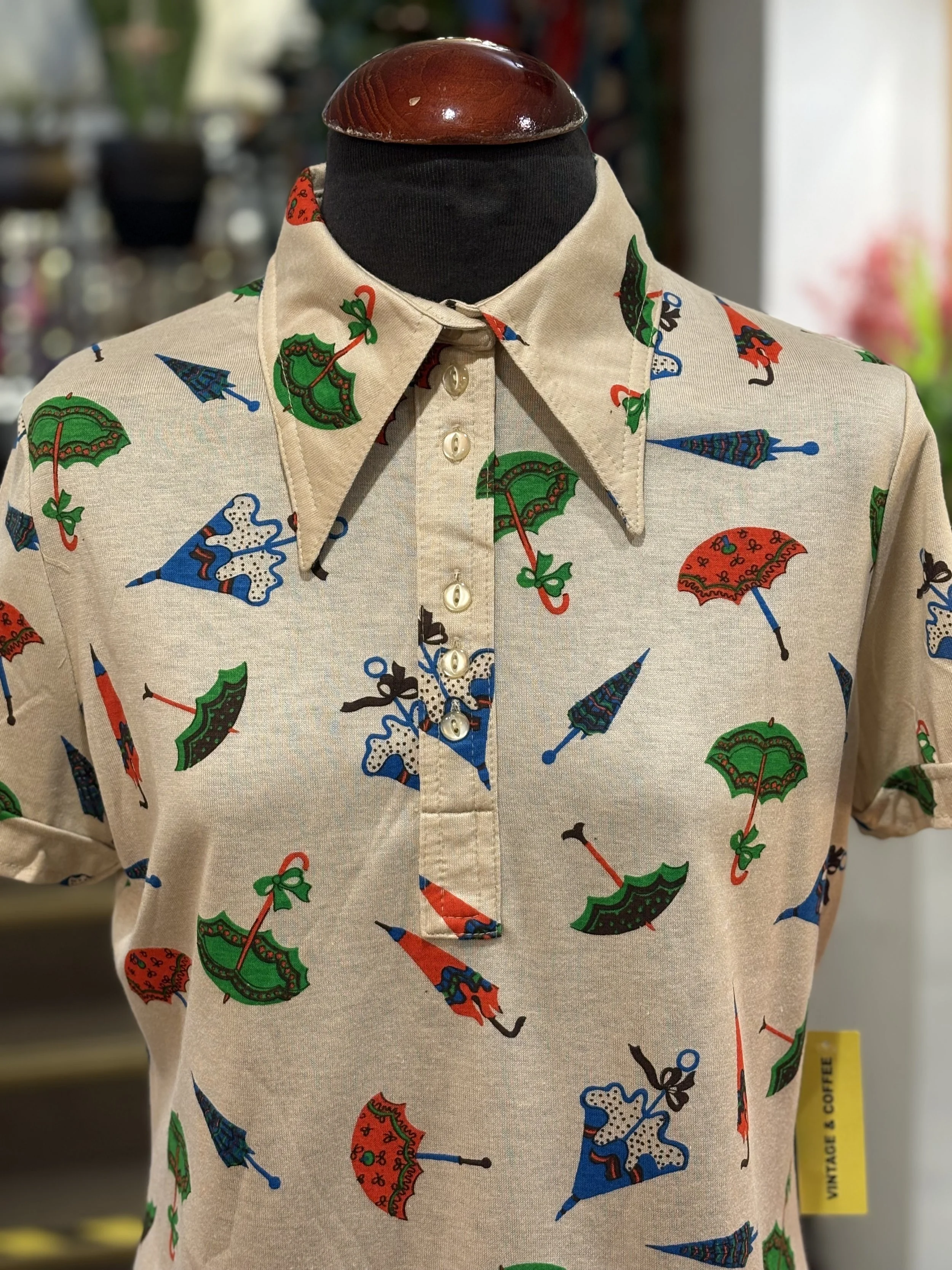 Camisa polera vintage TGL Stockholm años 70 manga corta