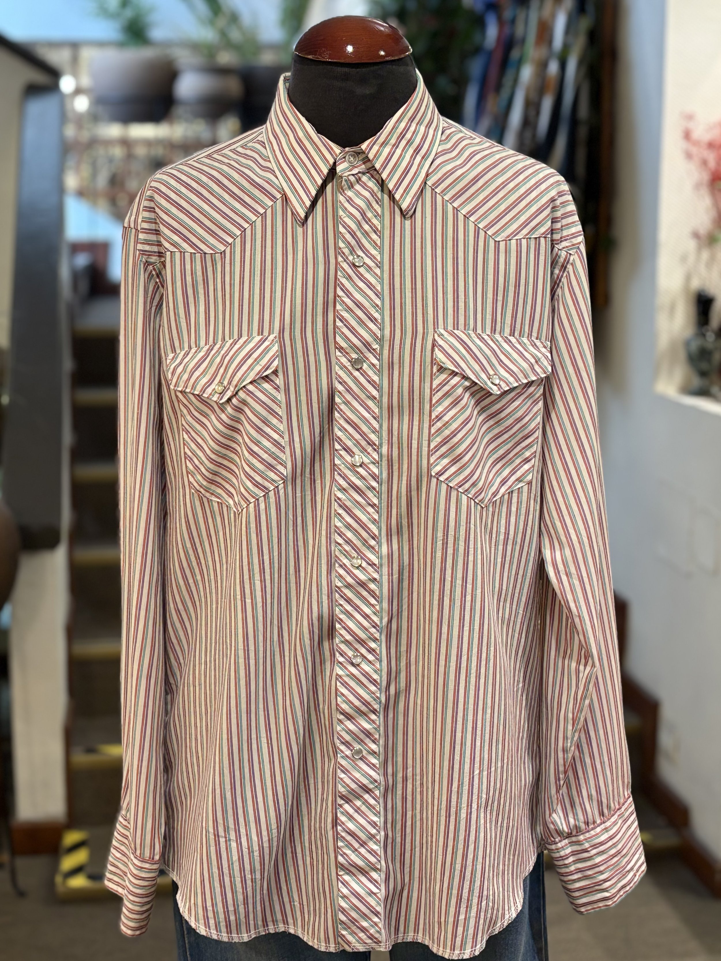 Camisa vintage western cowboy cut Wrangler USA