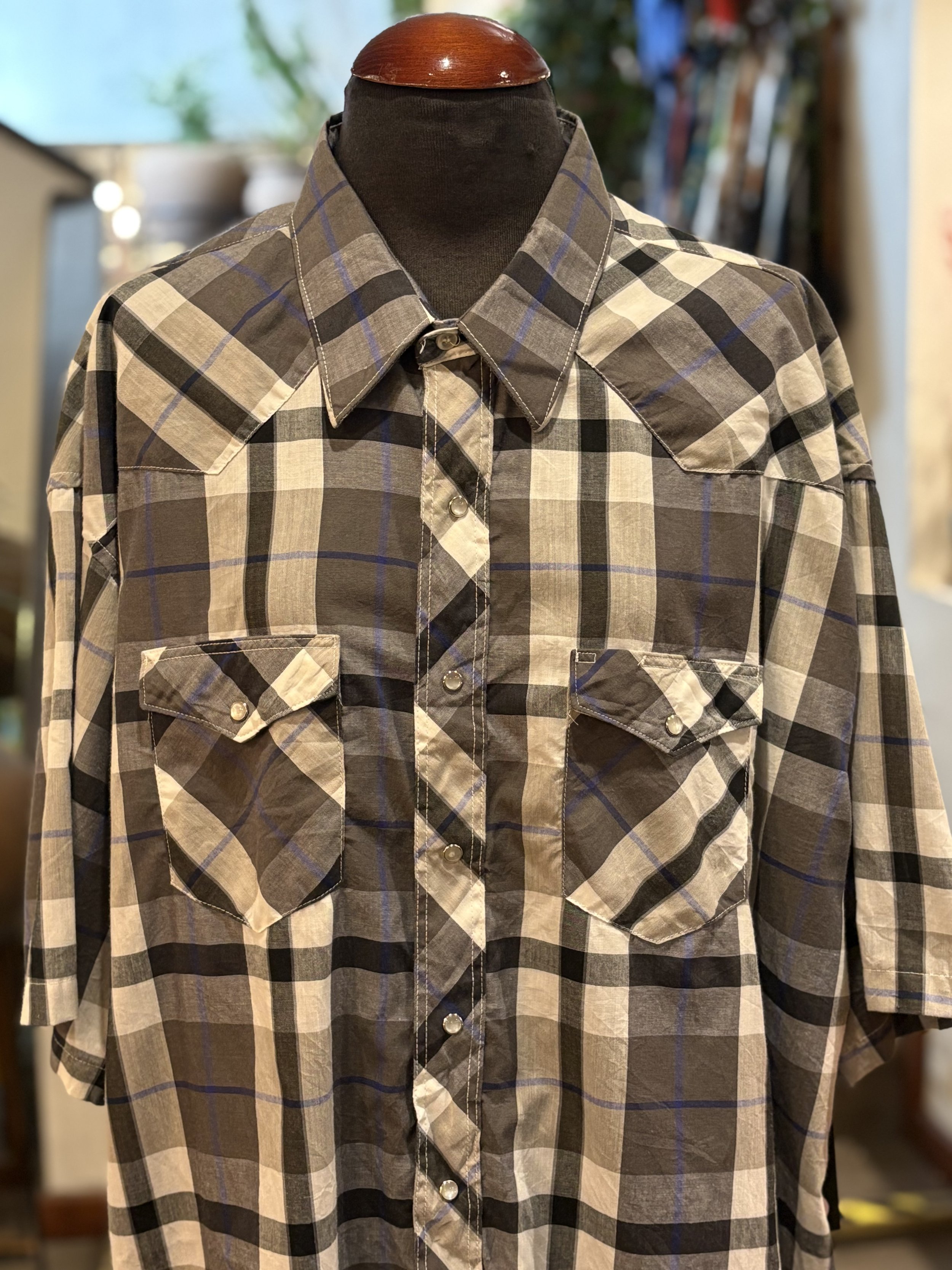 Camisa vintage western corte cowboy Wrangler manga corta