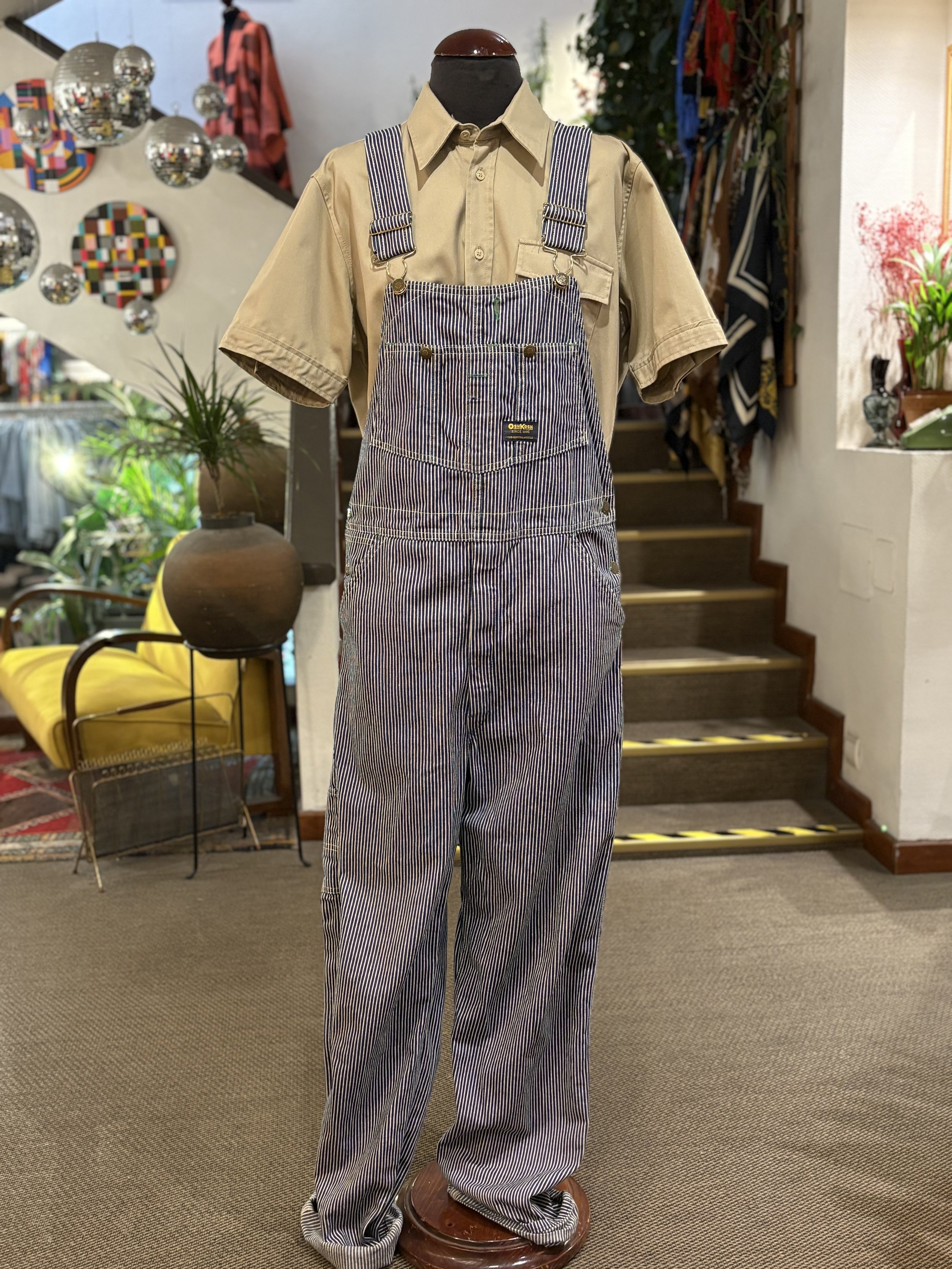 Peto vintage original de Oshkosh made in usa hickory stripe años 80