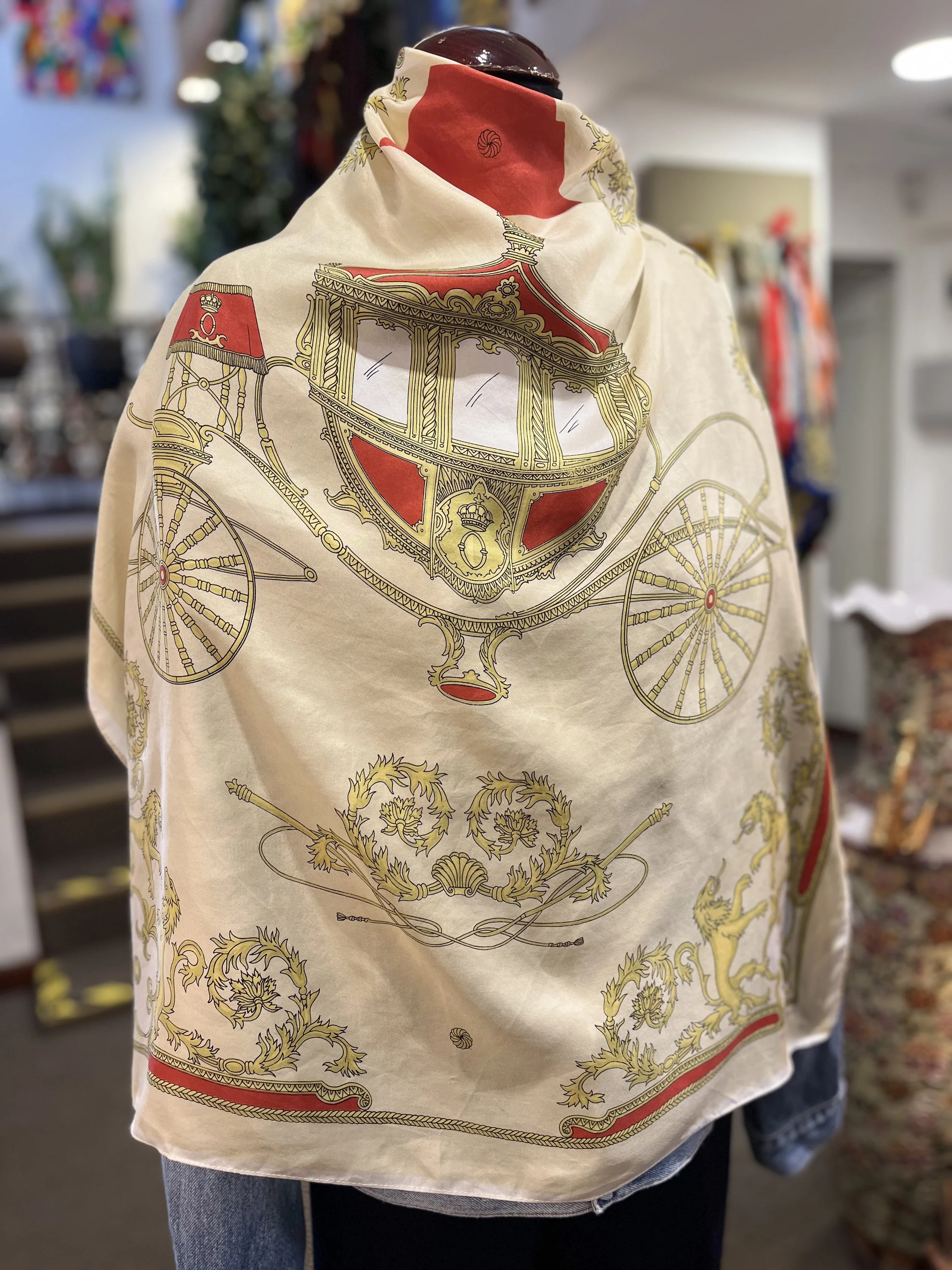 Pañuelo vintage de seda made in france silk scarves