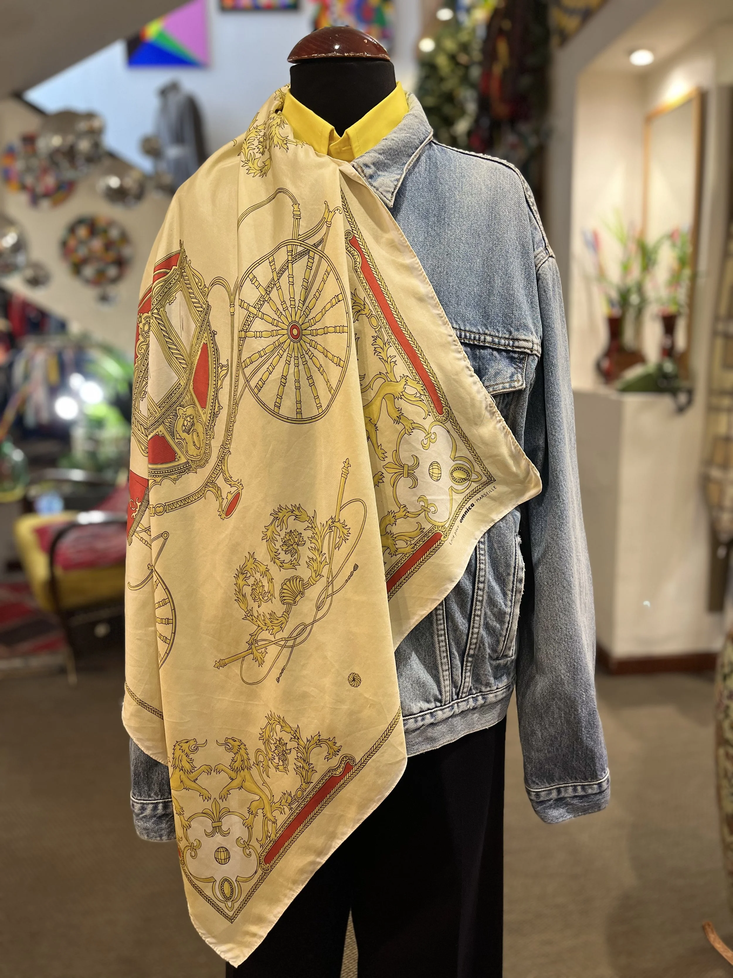 Pañuelo vintage de seda made in france silk scarves