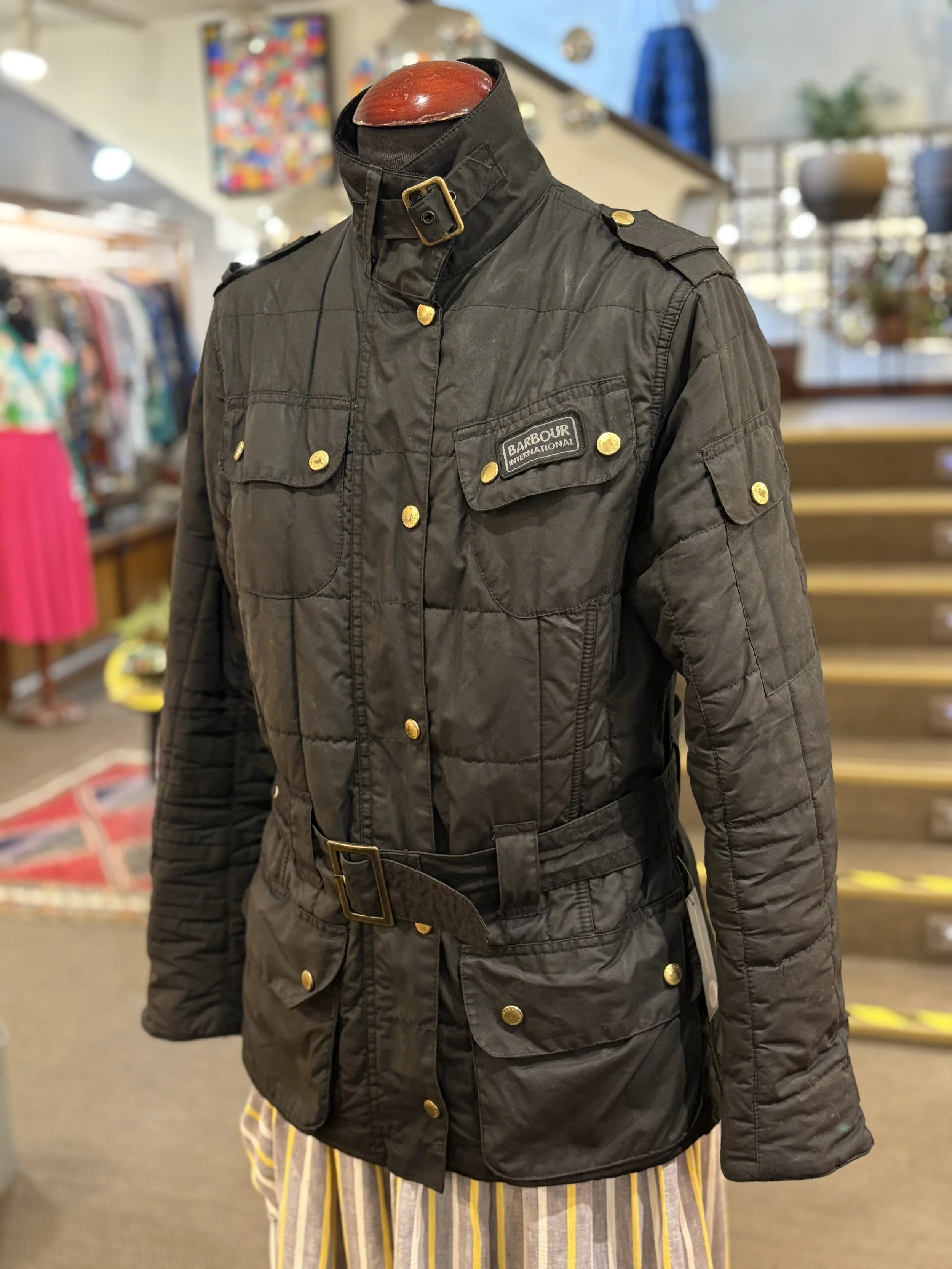 Barbour International wax jacket 100% algodón encerado para mujer