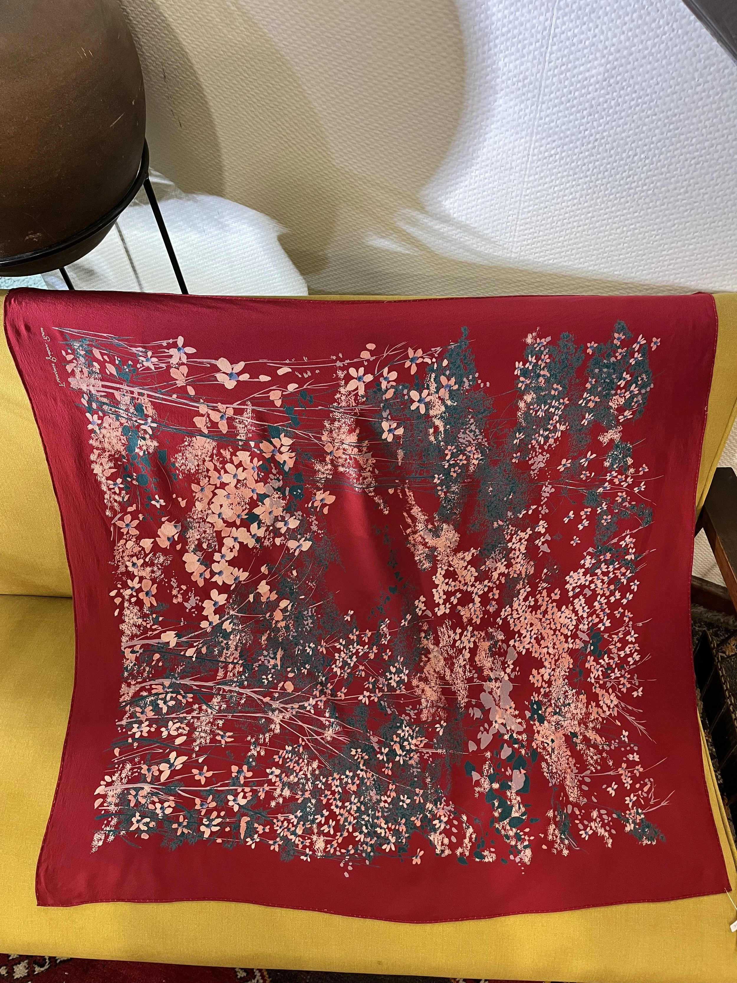 Pañuelo vintage de seda made in france