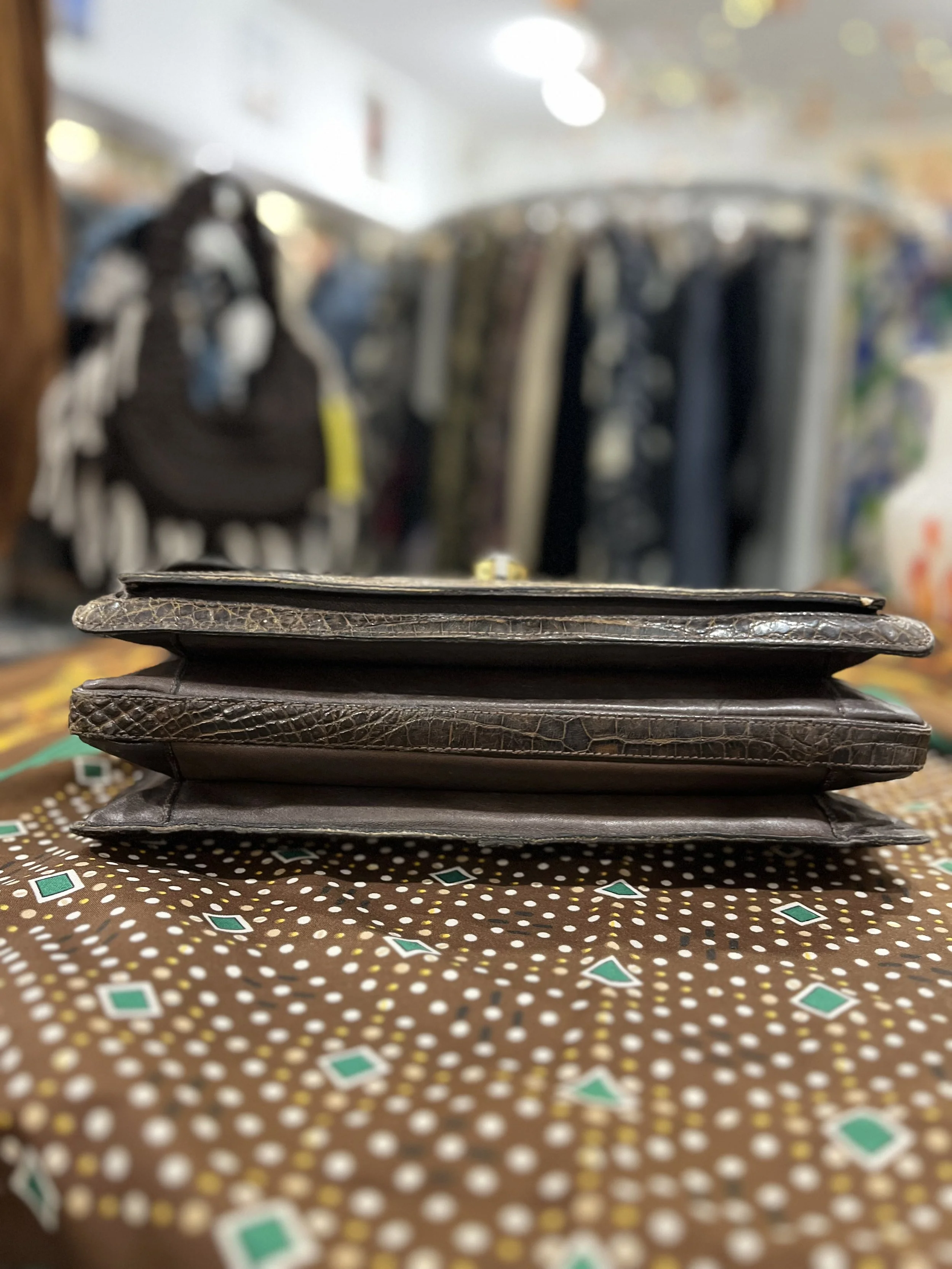 Bolso vintage de piel de cocodrilo años 80