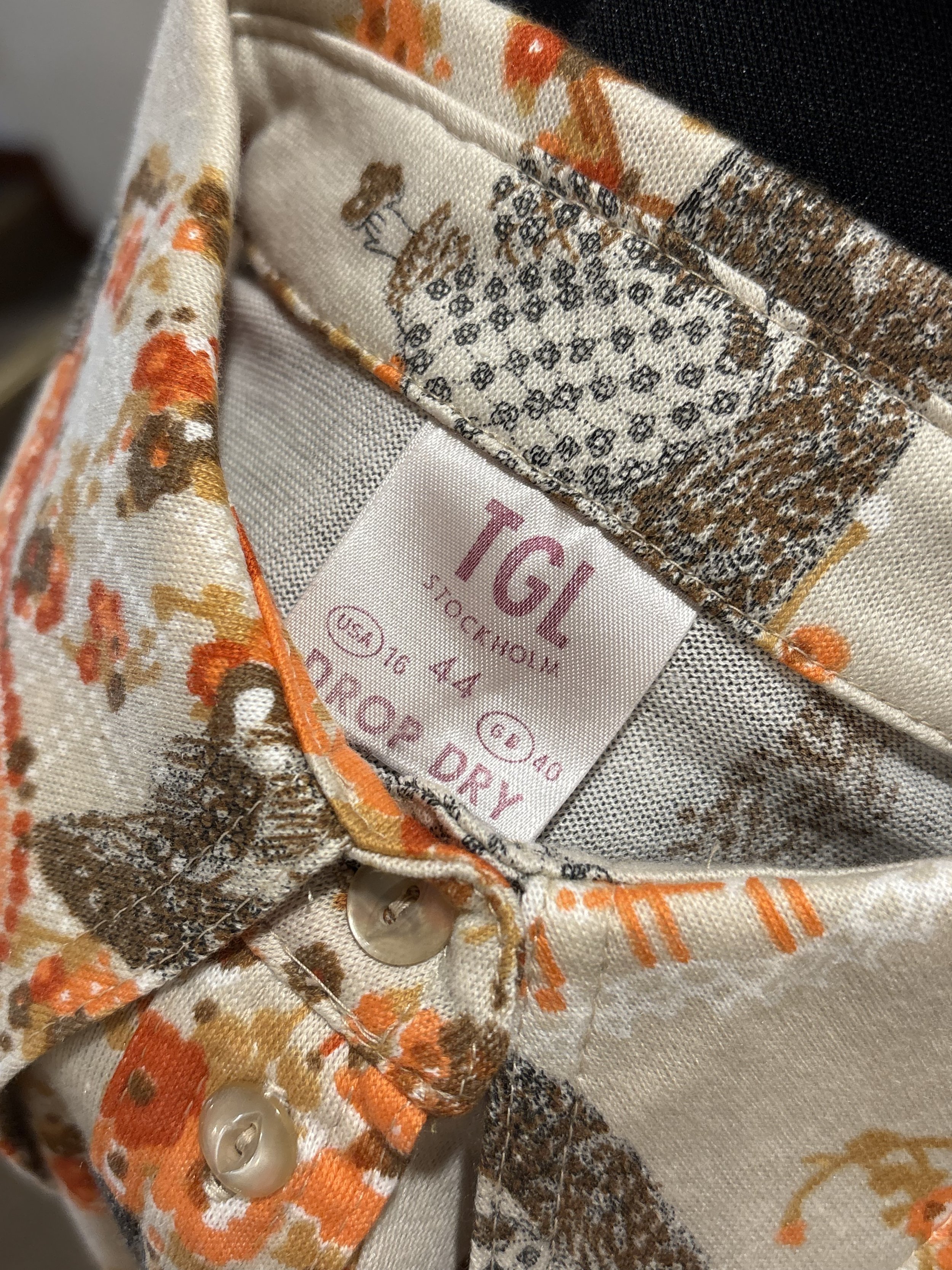 Camisa tipo polo vintage TGL STOCKHOLM años 70 made in finland