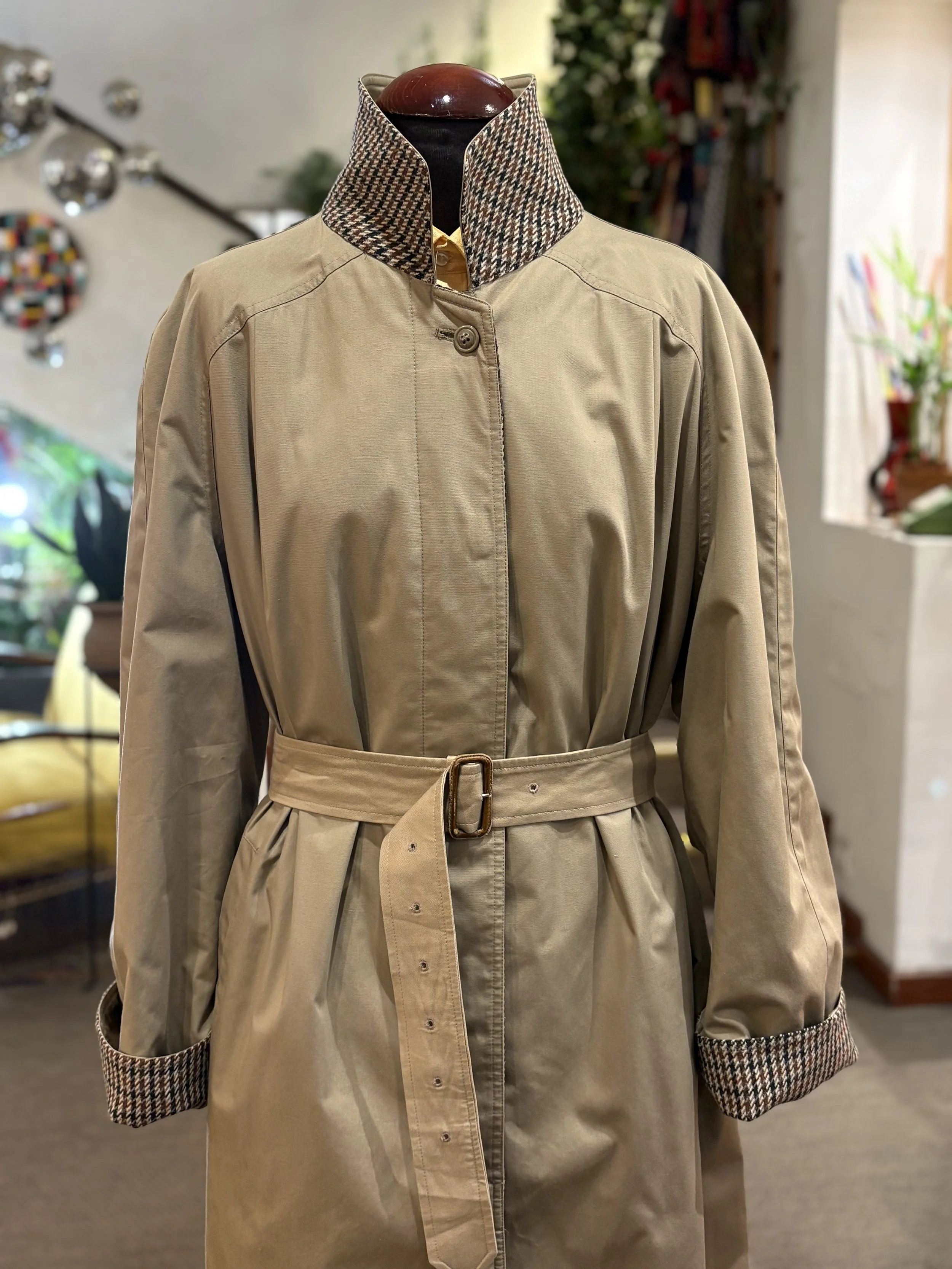 Gabardina vintage reversible made in intaly años 80