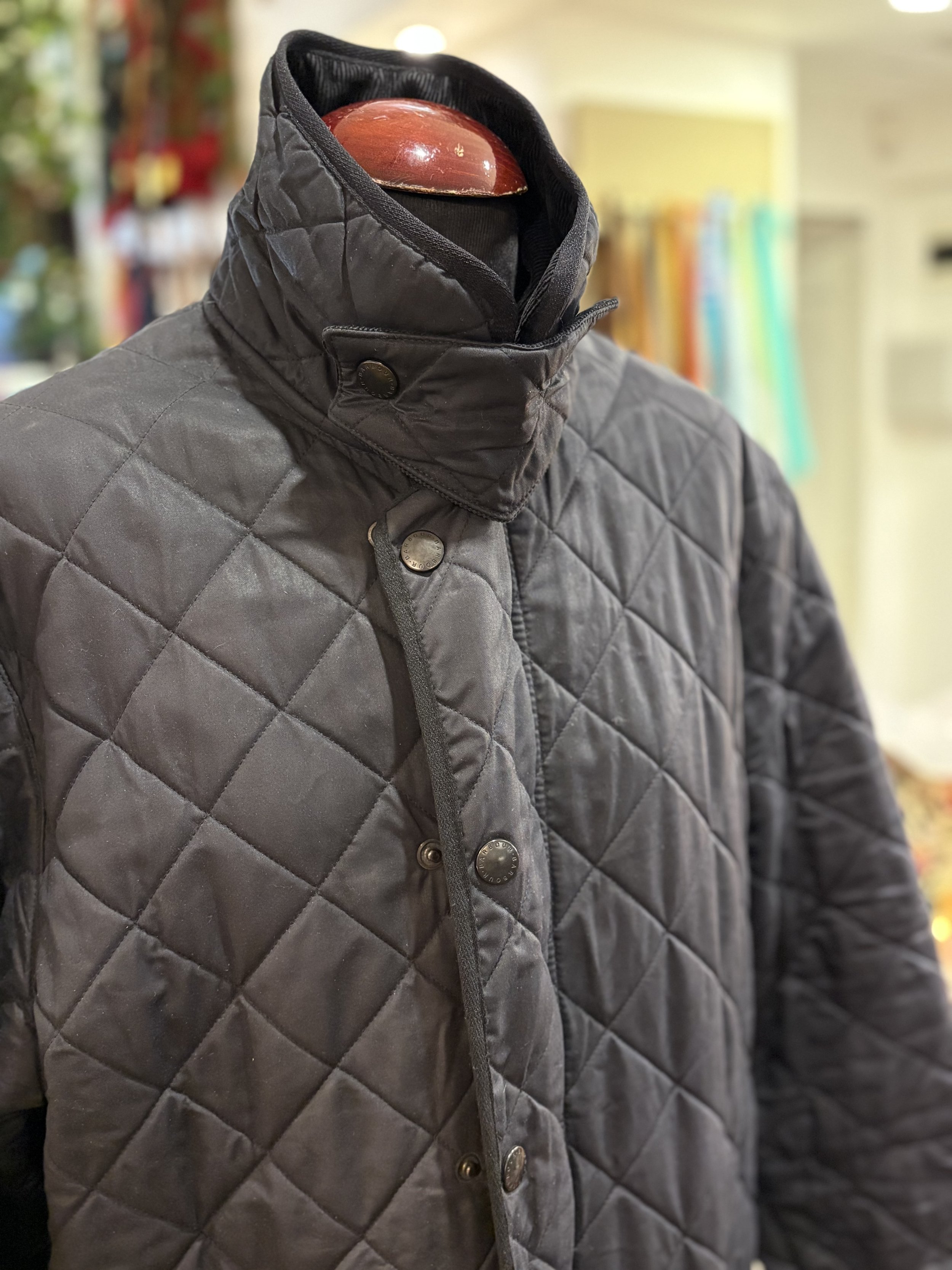 Chaqueta vintage acolchada de Barbour polar quilt color negro quilted jacket barbour