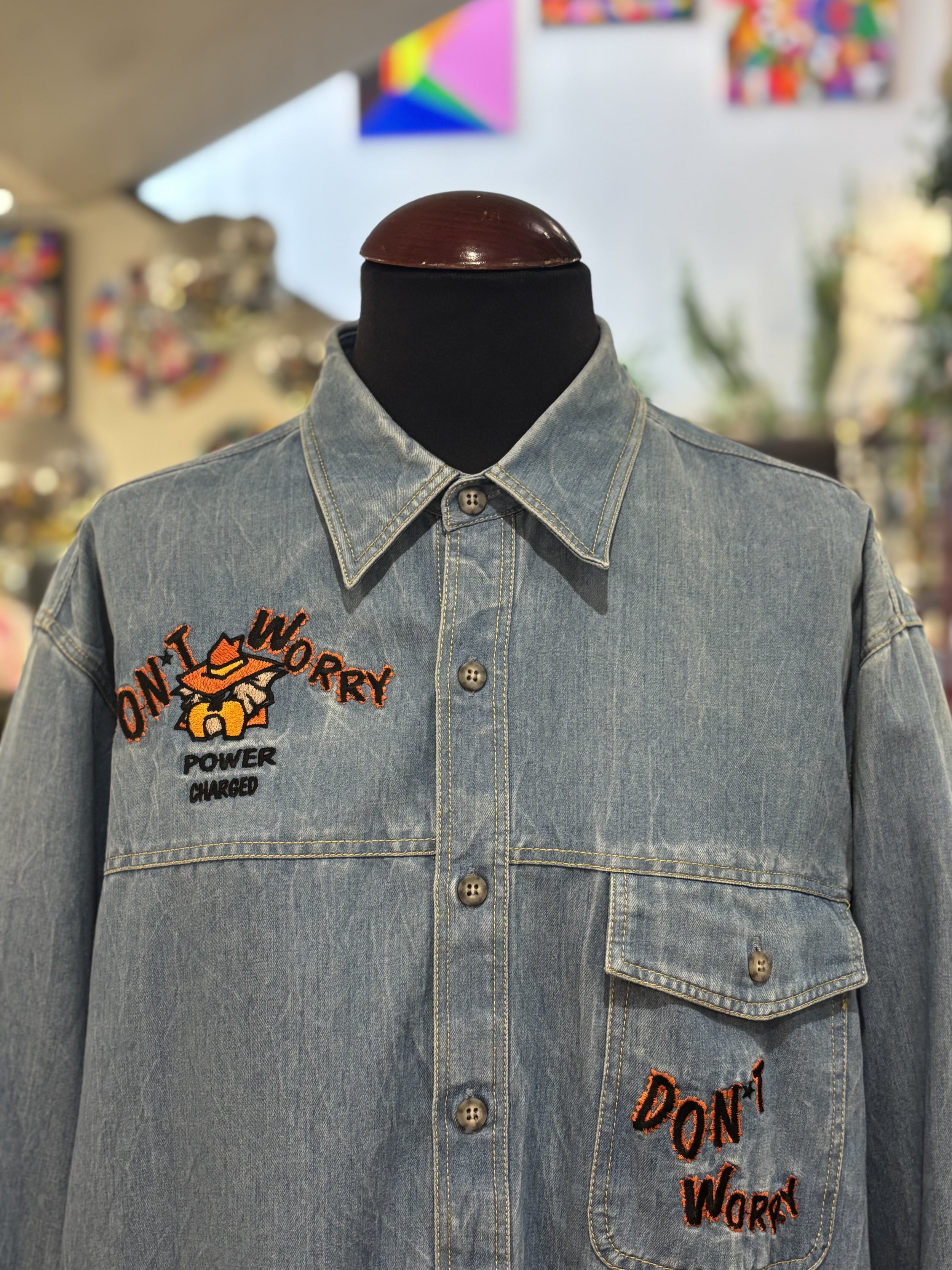 Camisa denim vintage camisa vaquera