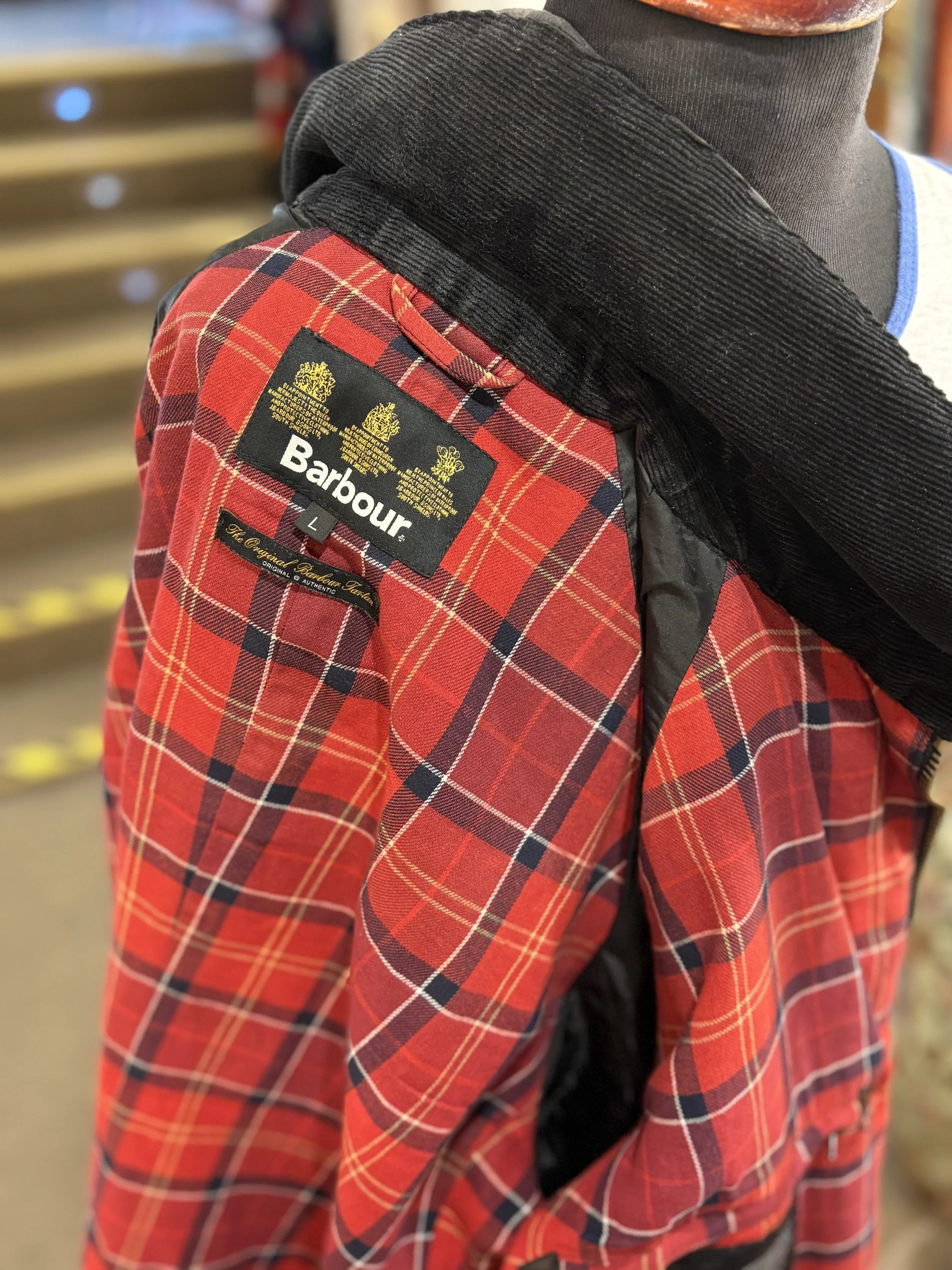 Barbour waxed cotton jacket chaqueta encerada de barbour 100% algodon forro de tartán