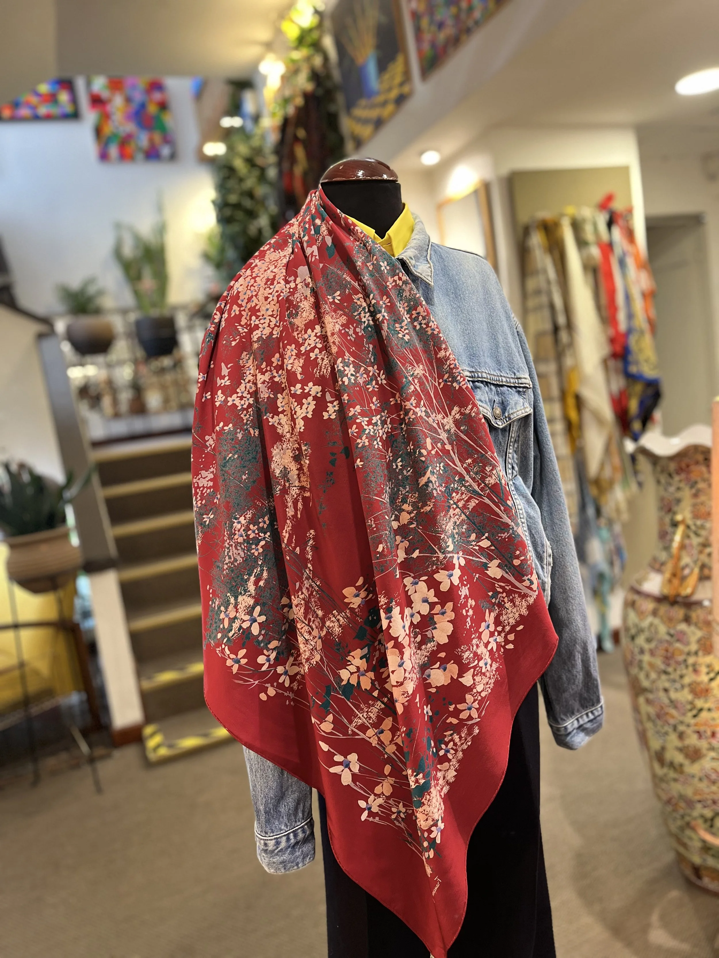 Pañuelo vintage de seda made in france