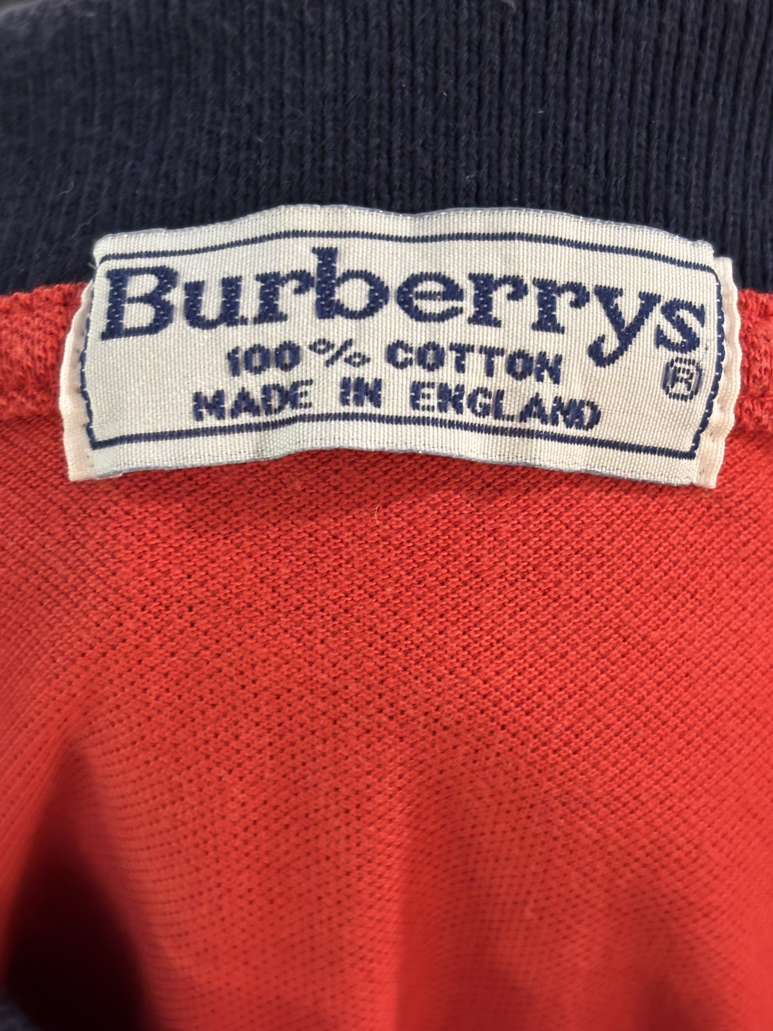 Polo vintage de Burberrys color rojo y azul marino
