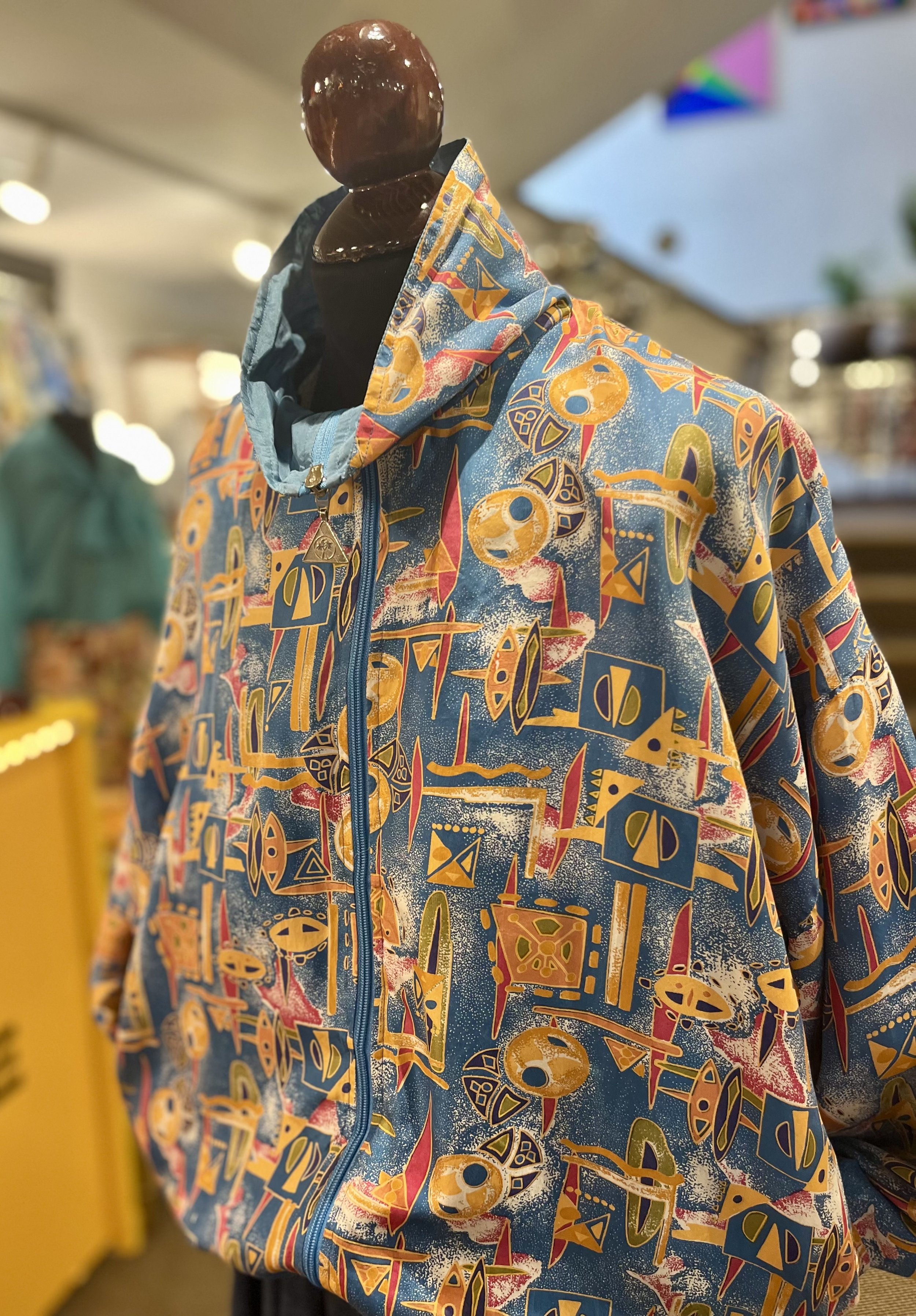 Crazy jacket de seda multicolor años 90