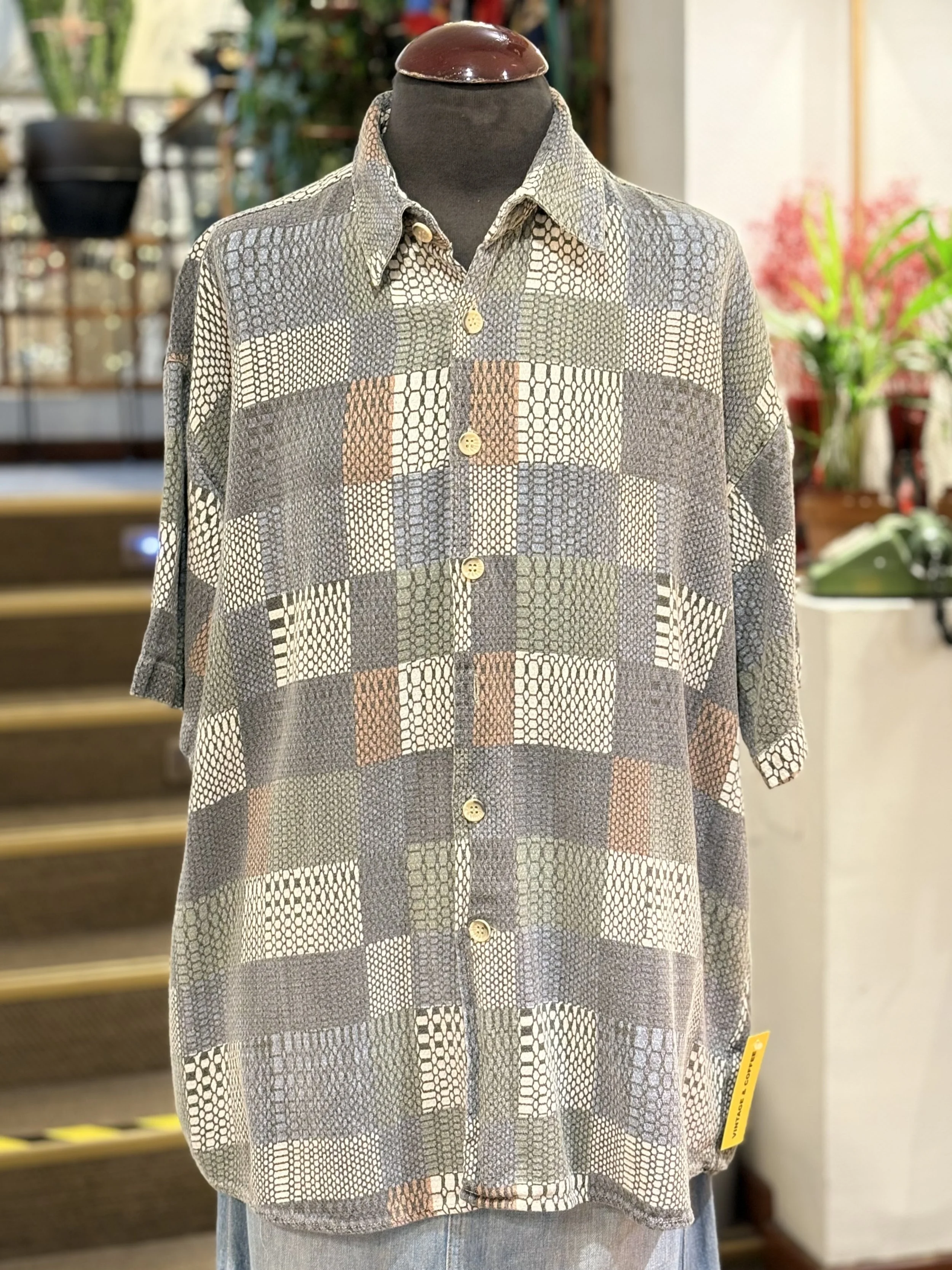 Camisa vintage años 90 manga corta algodon