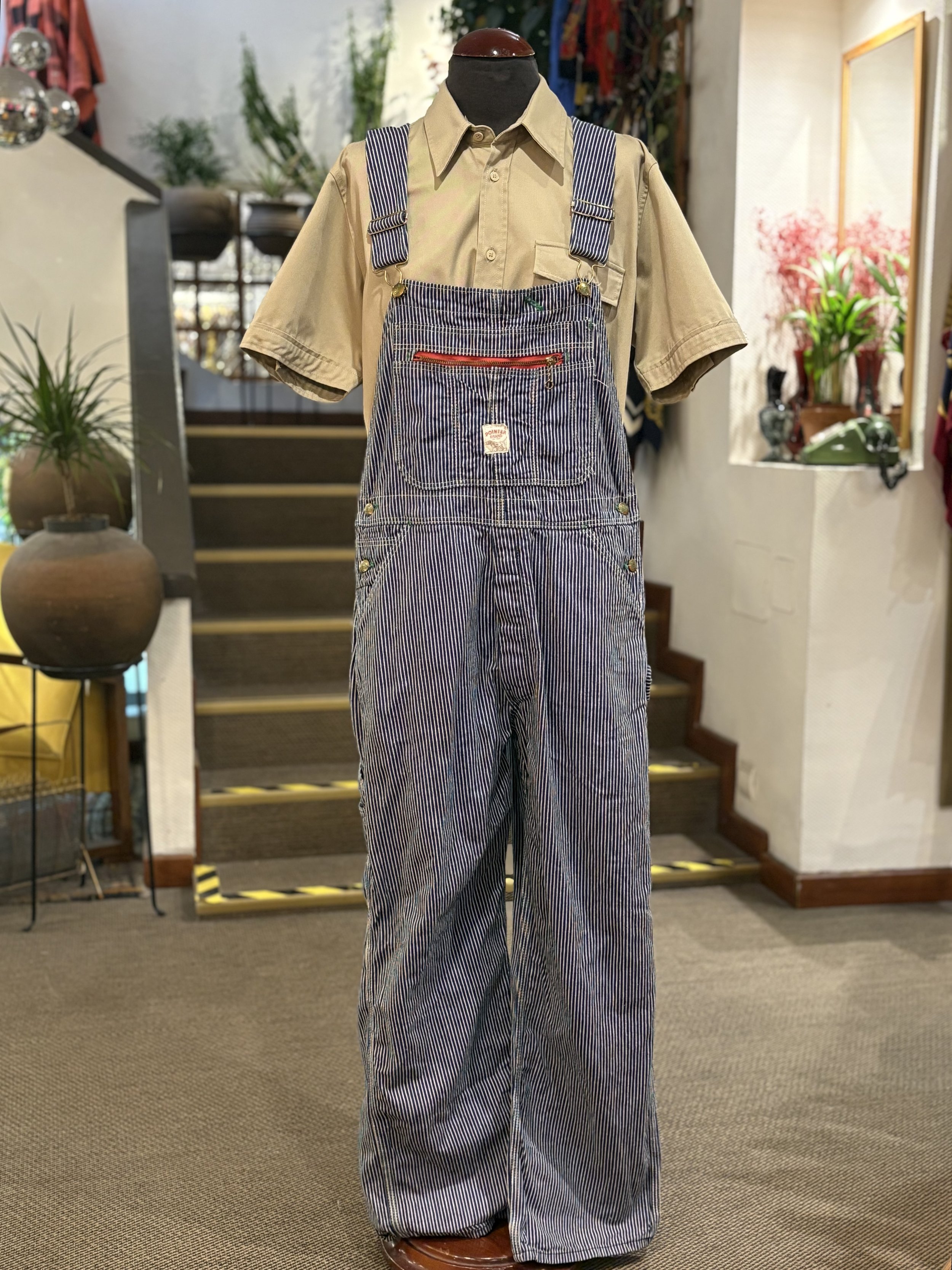 Peto vintage original hickory stripe Pointer Brand overalls made in usa