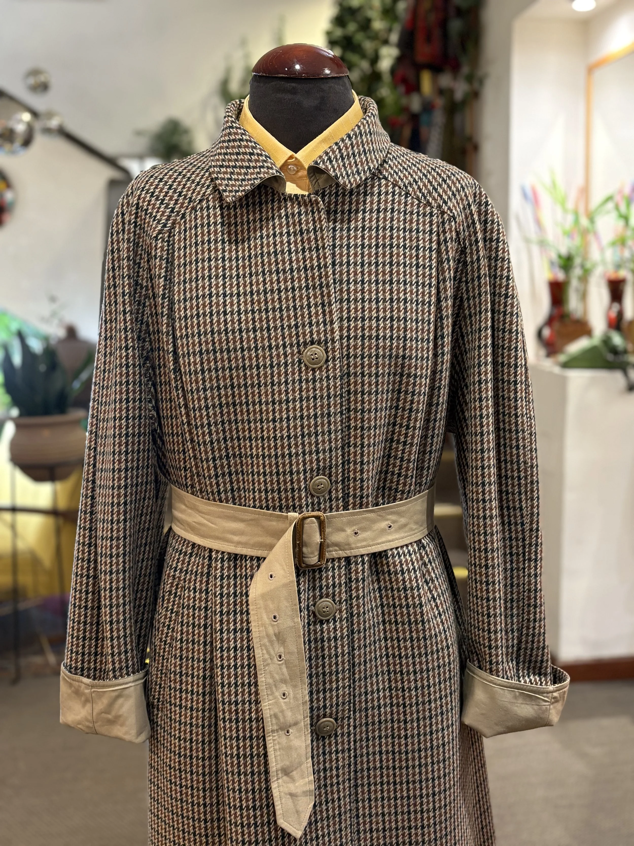 Gabardina vintage reversible made in intaly años 80