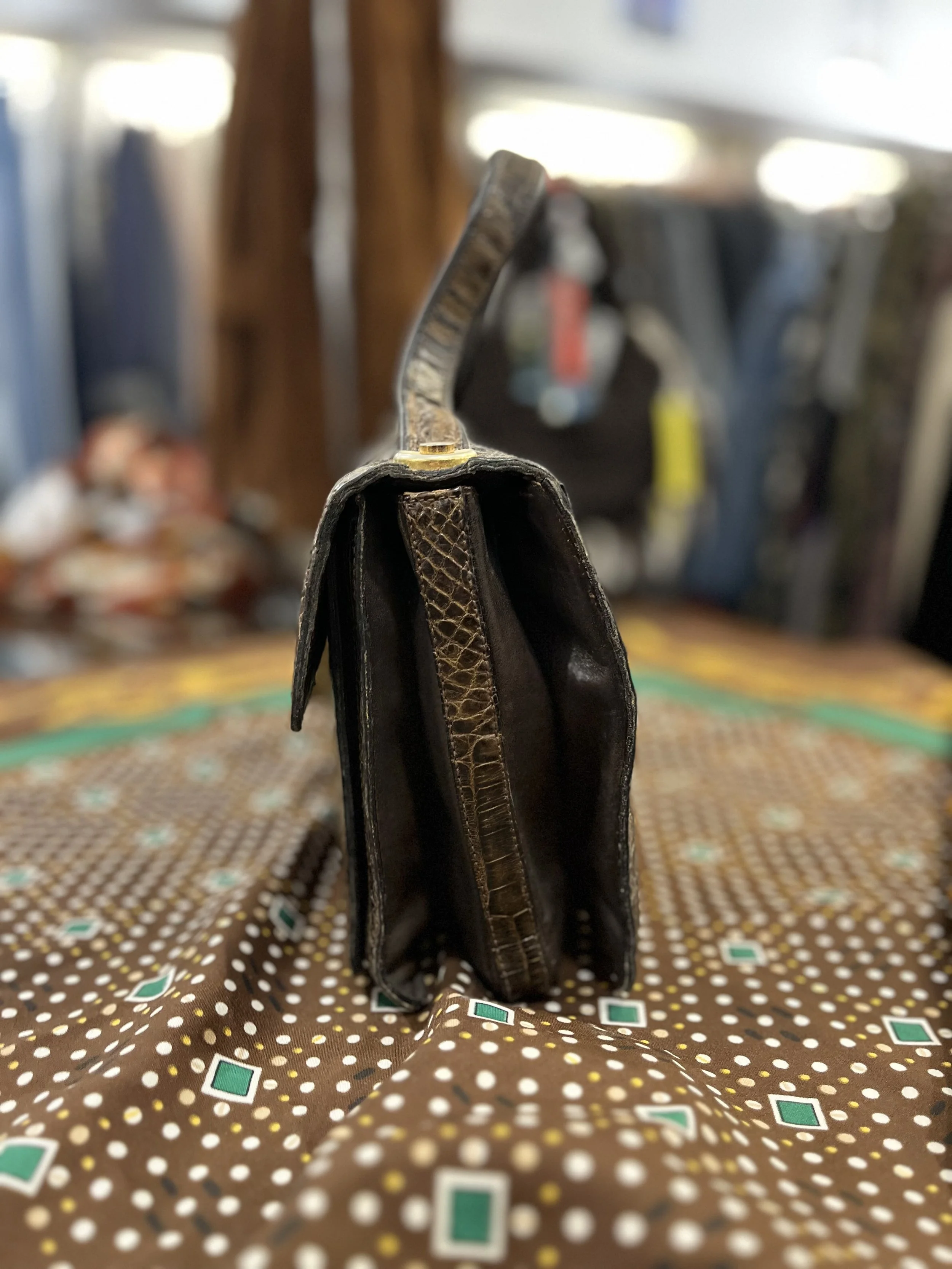 Bolso vintage de piel de cocodrilo años 80