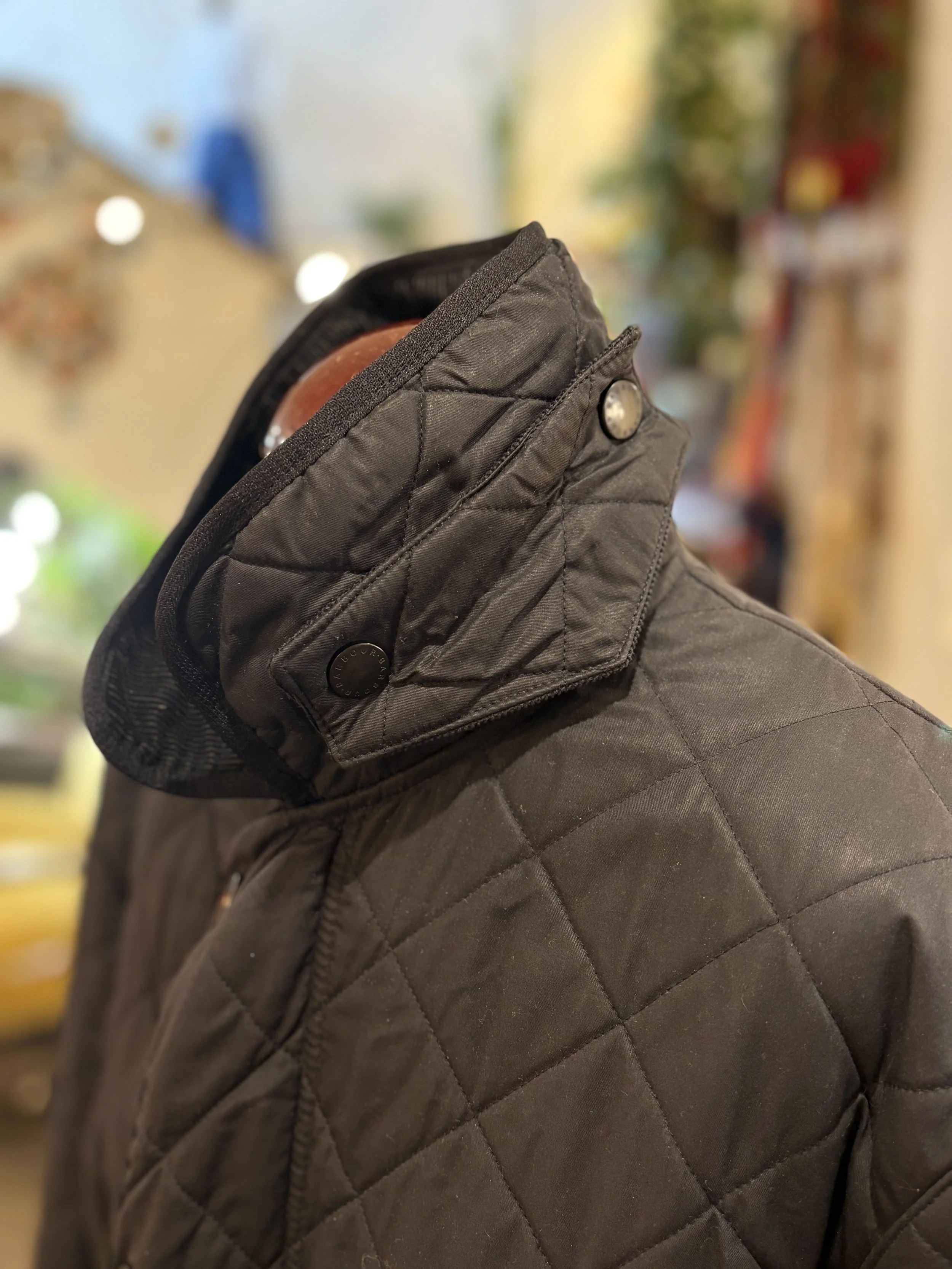Chaqueta vintage acolchada de Barbour polar quilt color negro quilted jacket barbour