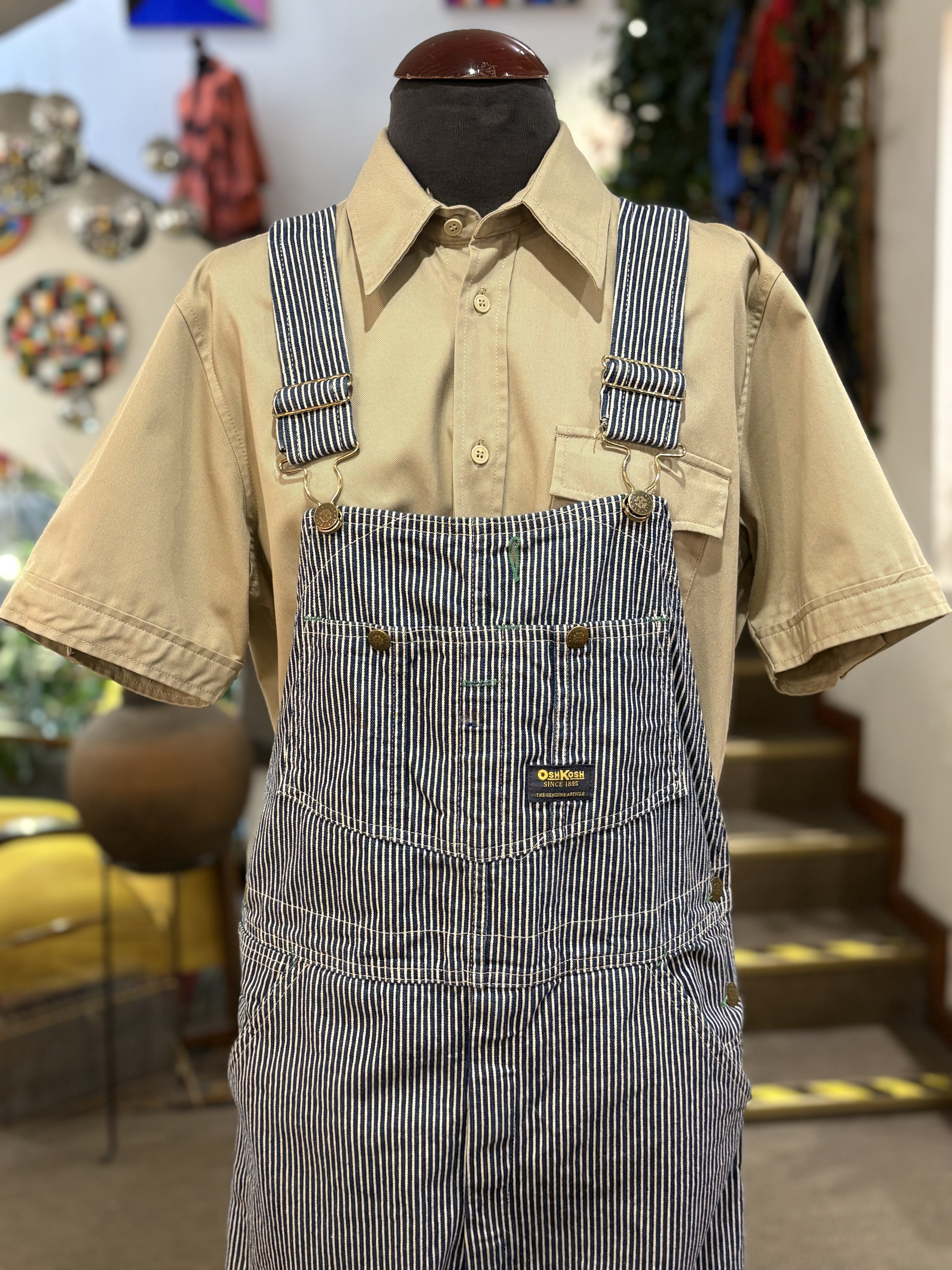 Peto vintage original de Oshkosh made in usa hickory stripe años 80