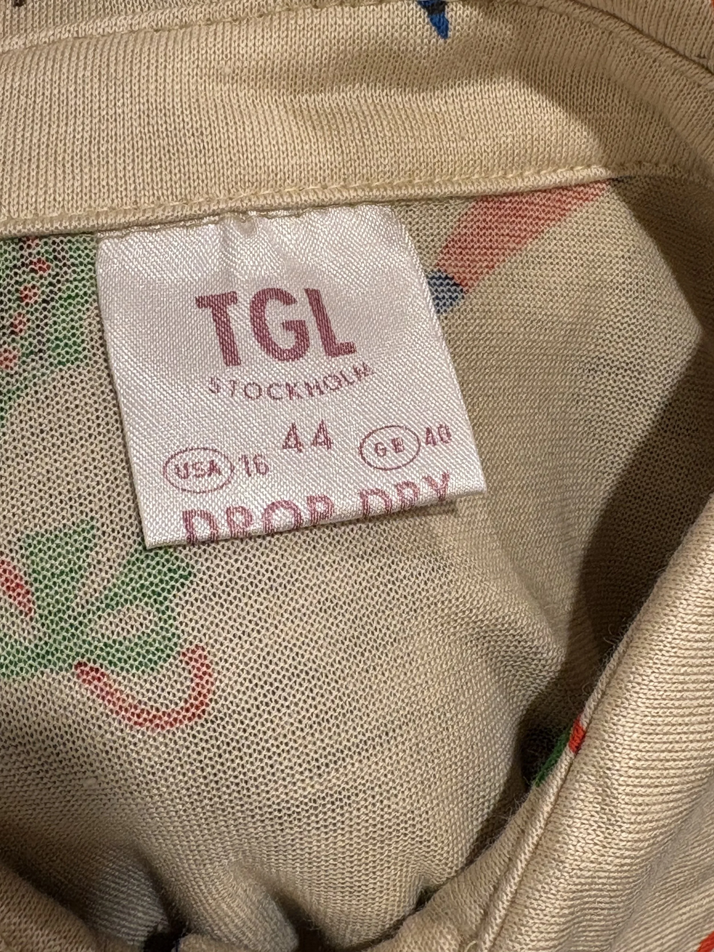 Camisa polera vintage TGL Stockholm años 70 manga corta