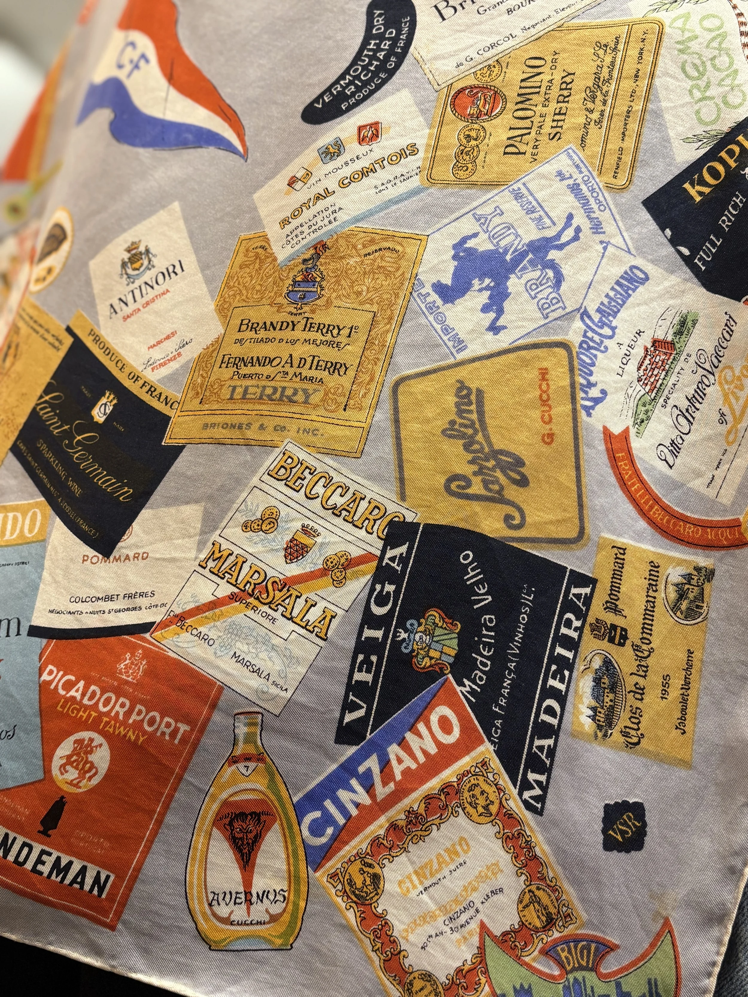 Pañuelo vintage de seda made in france años 70