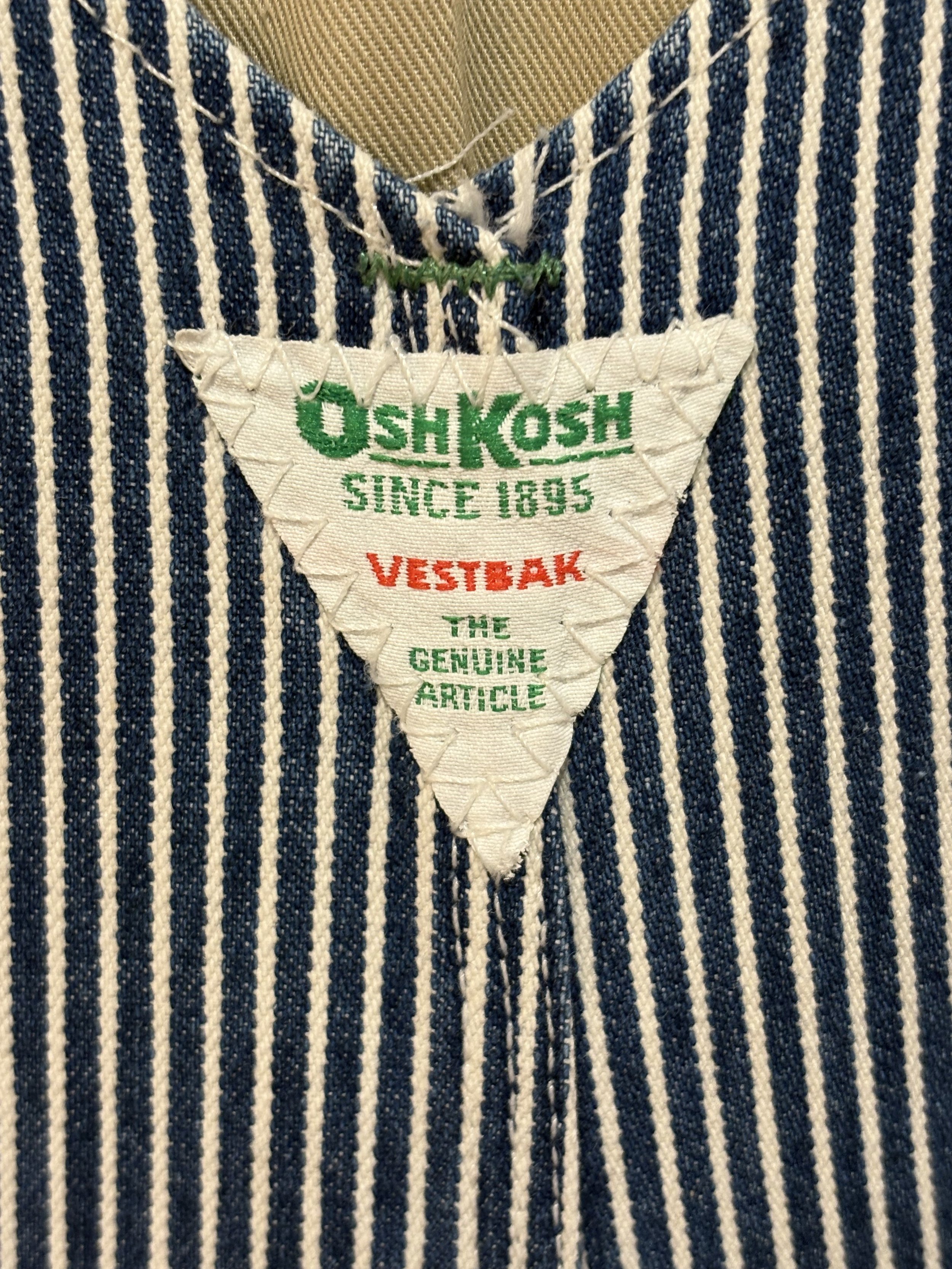 Peto vintage original de Oshkosh made in usa hickory stripe años 80