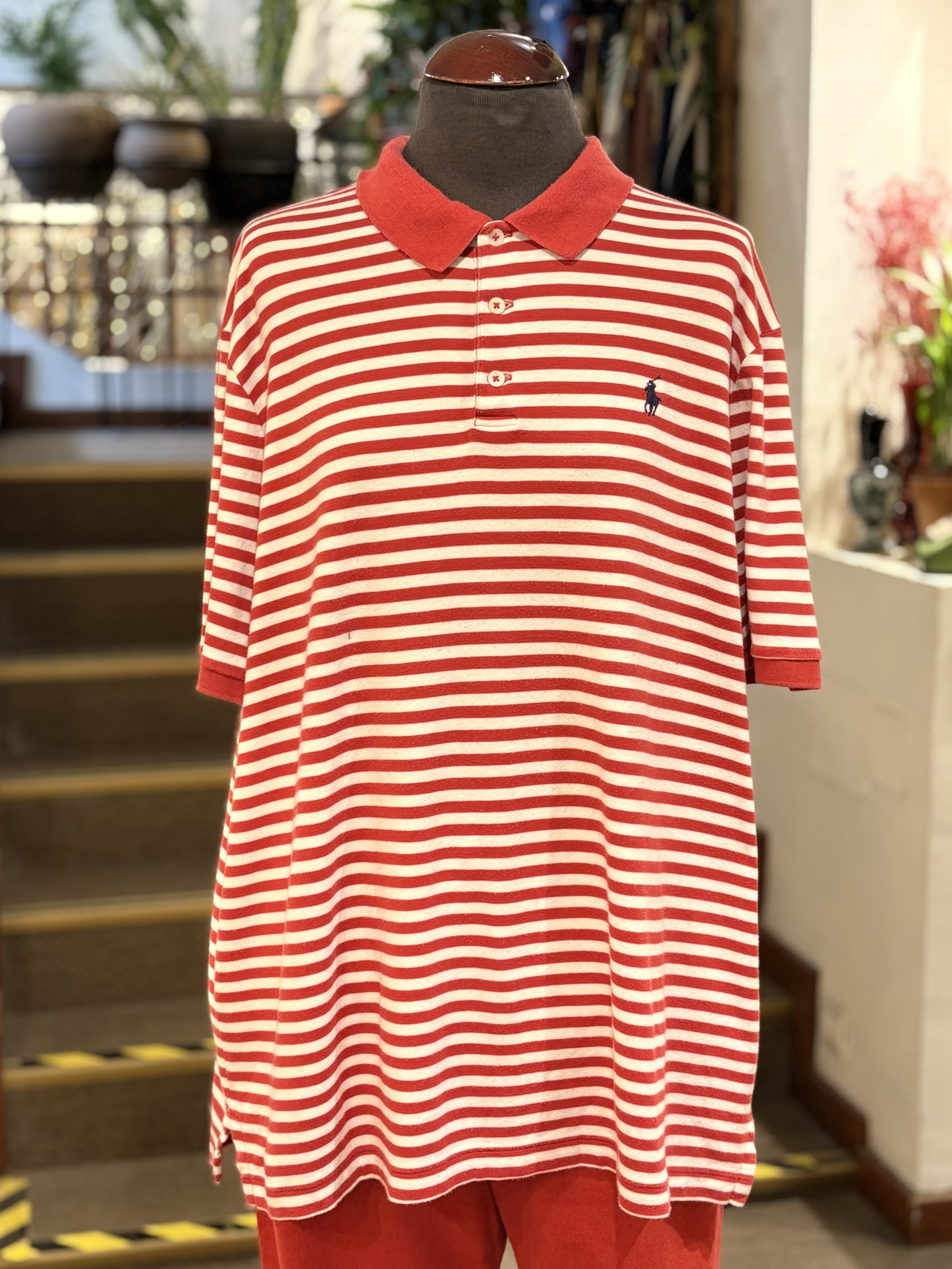 Polo vintage de Ralph Lauren rayas blancas y rojas