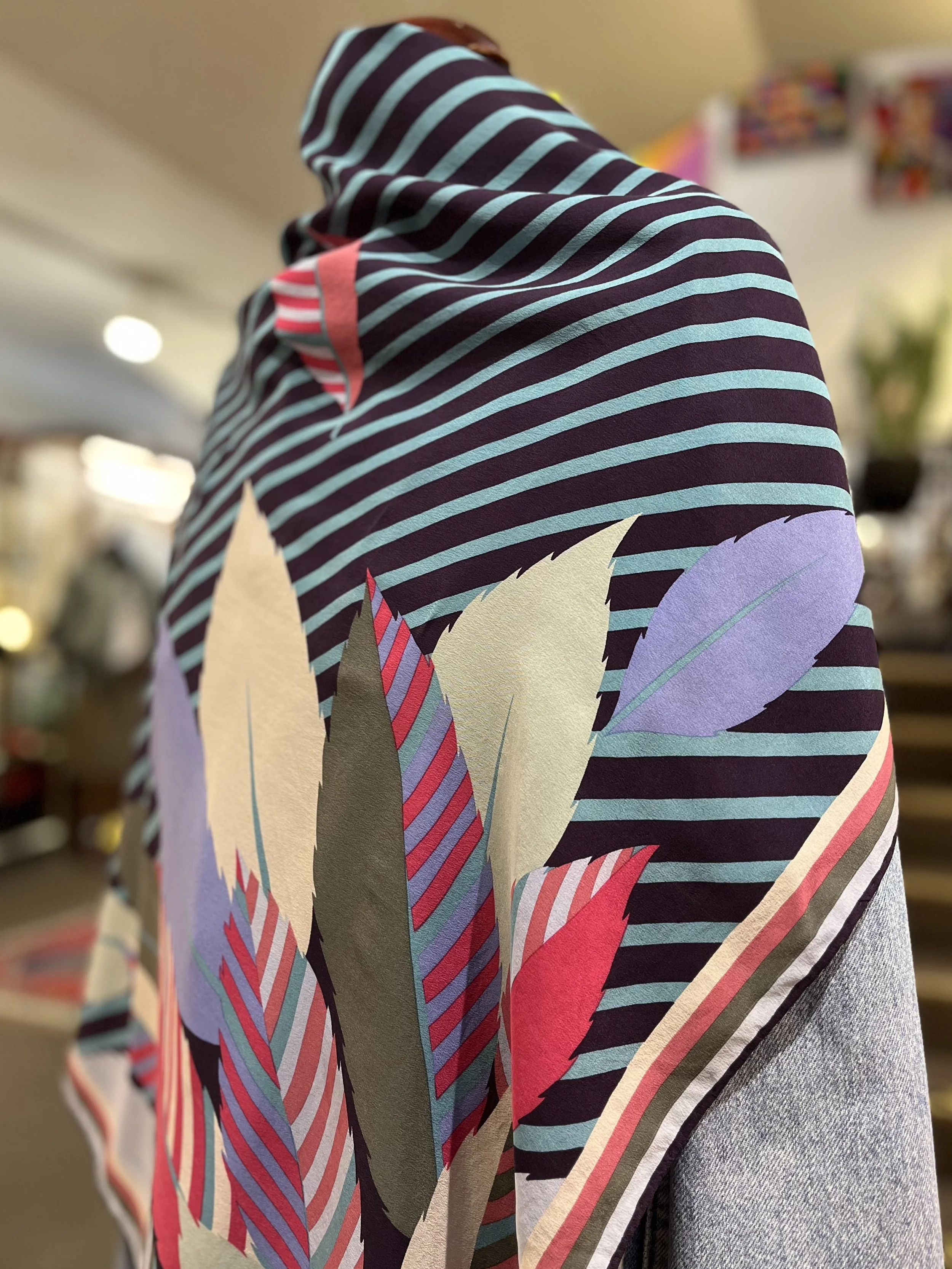 Pañuelo vintage de seda italiana Alain Delon fabricado en Como