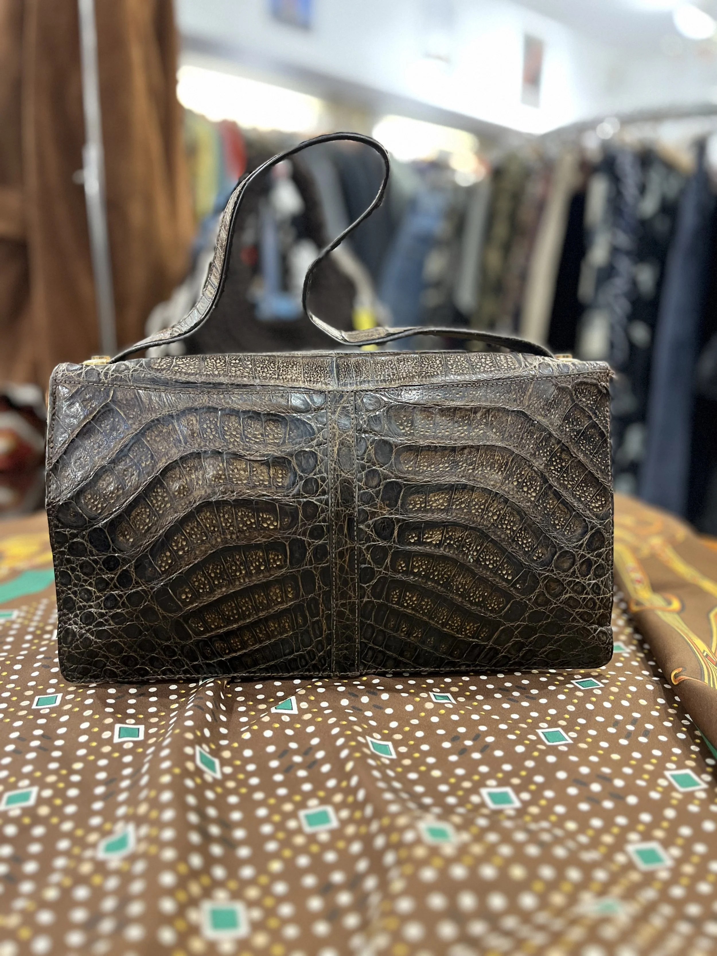 Bolso vintage de piel de cocodrilo años 80