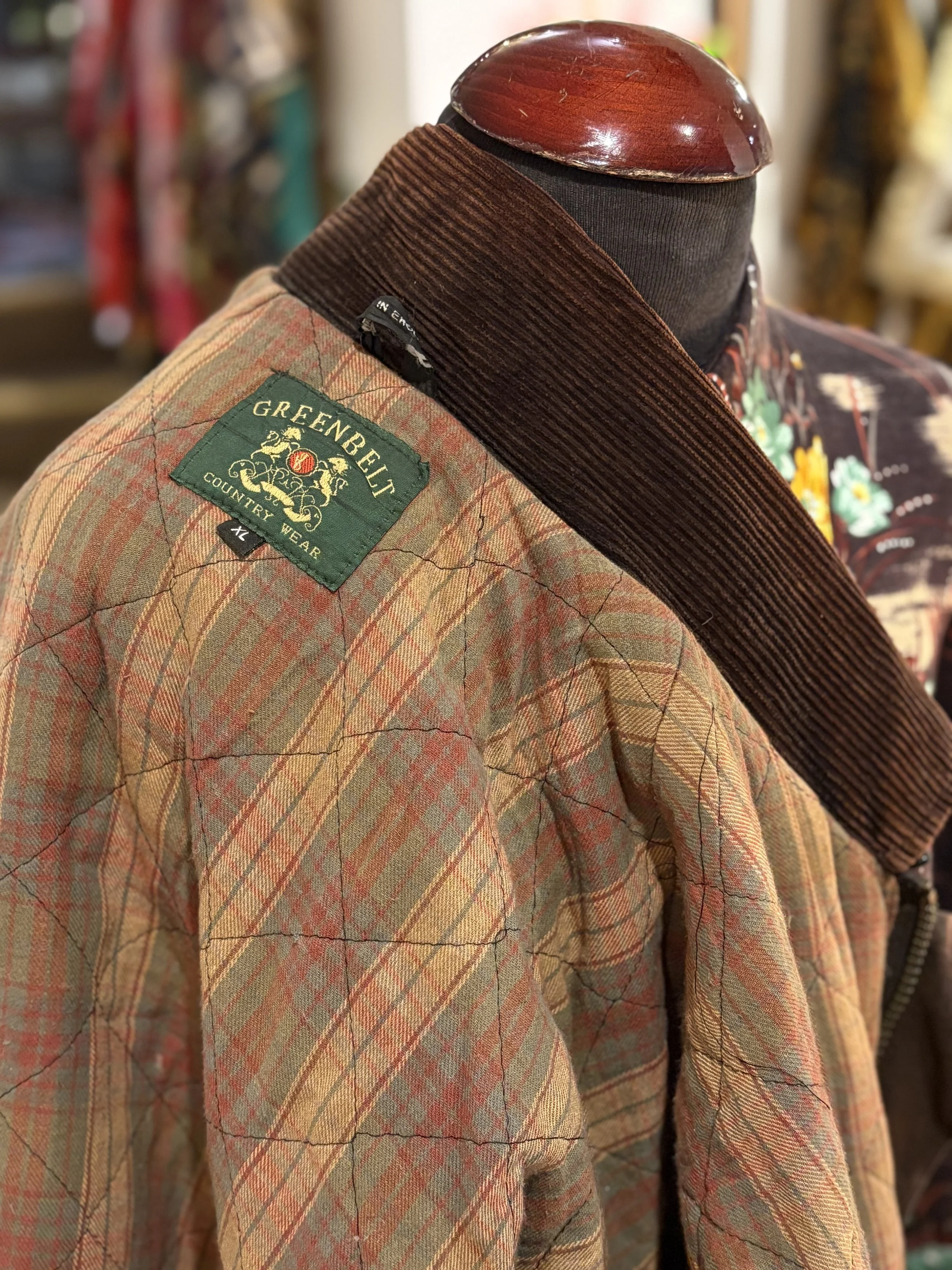 Chaqueta vintage encerada de Green Belt con capucha años 90 color marrón