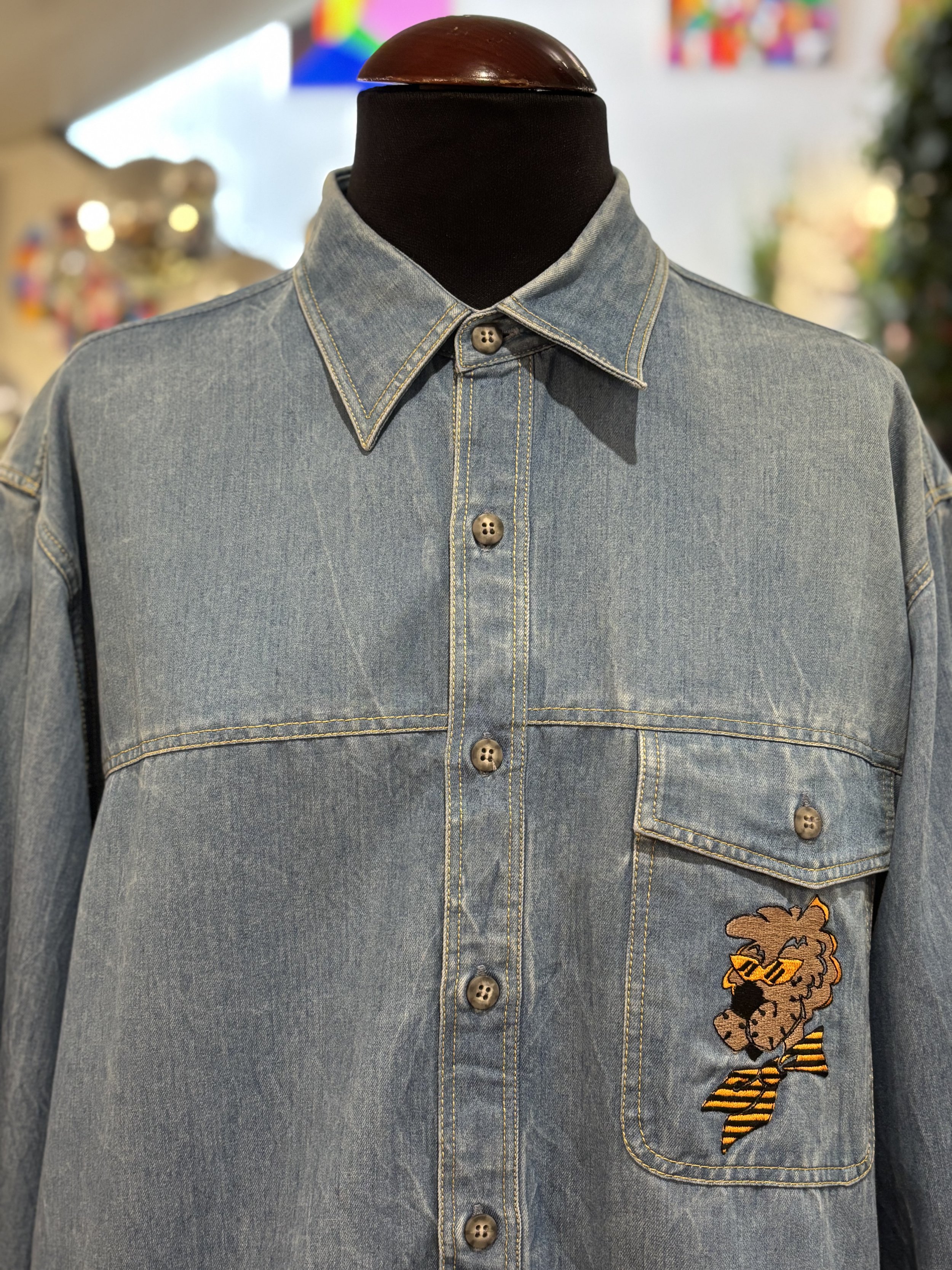 Camisa denim vintage bordados