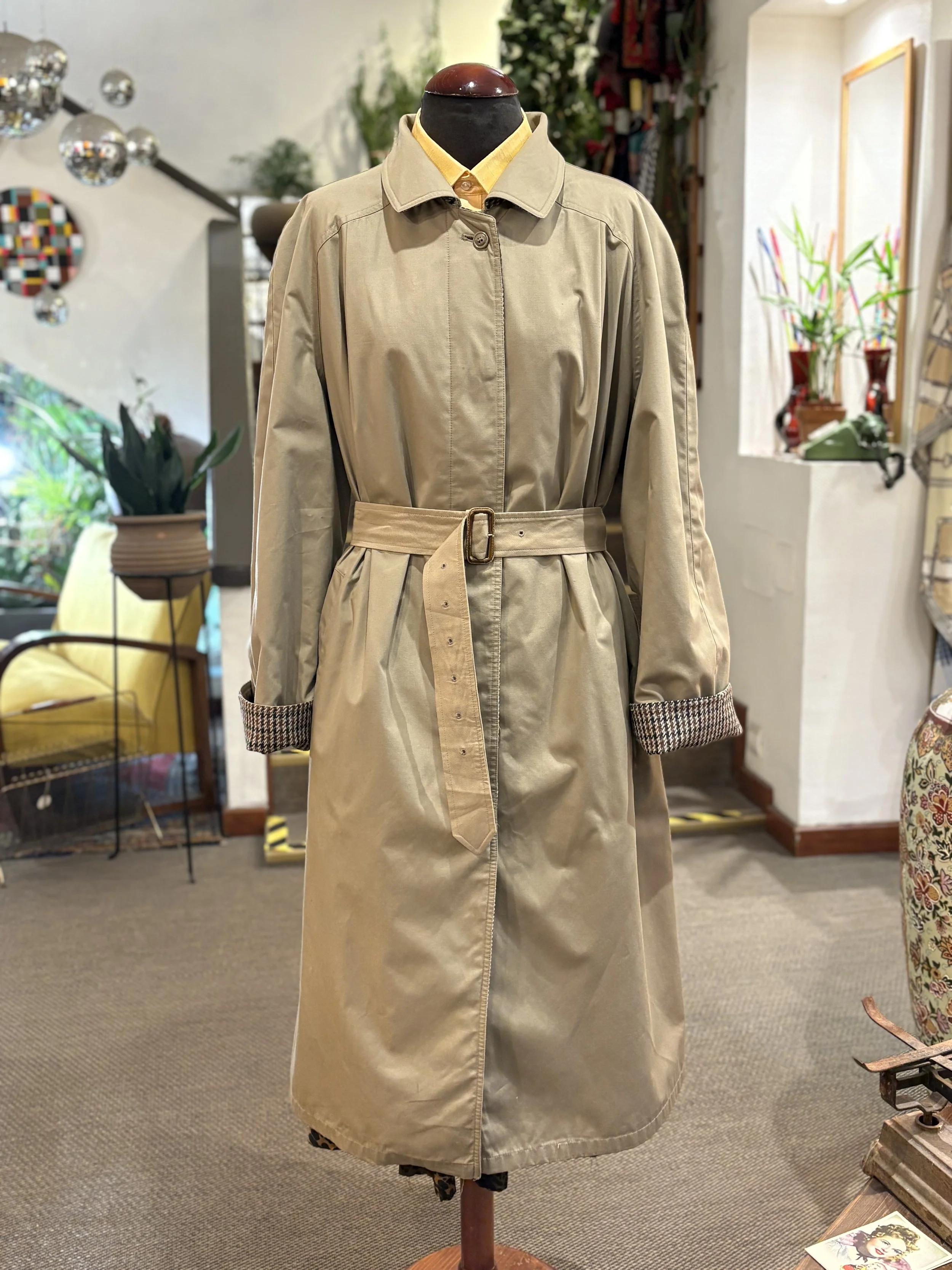 Gabardina vintage reversible made in intaly años 80