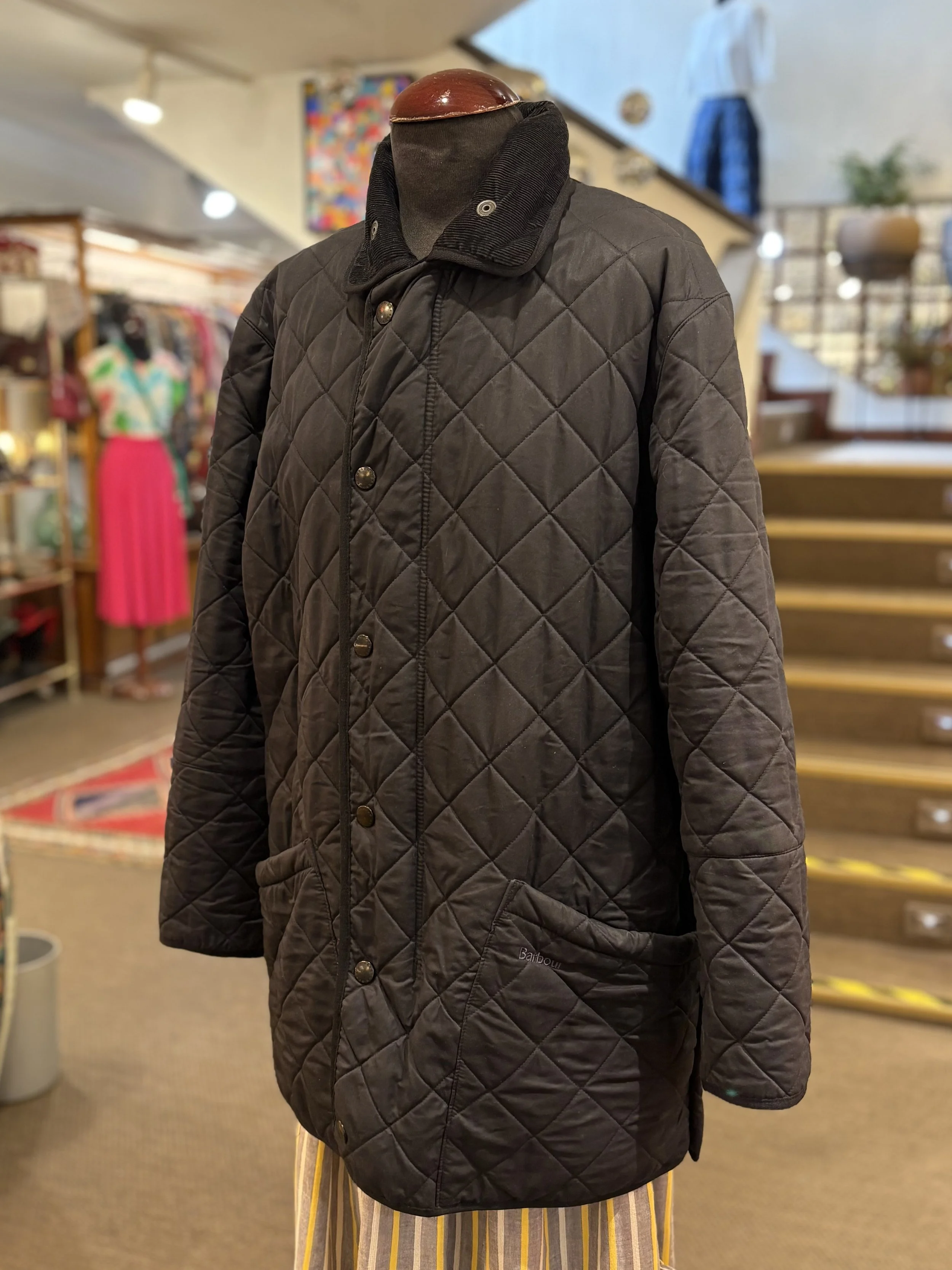Chaqueta vintage acolchada de Barbour polar quilt color negro quilted jacket barbour