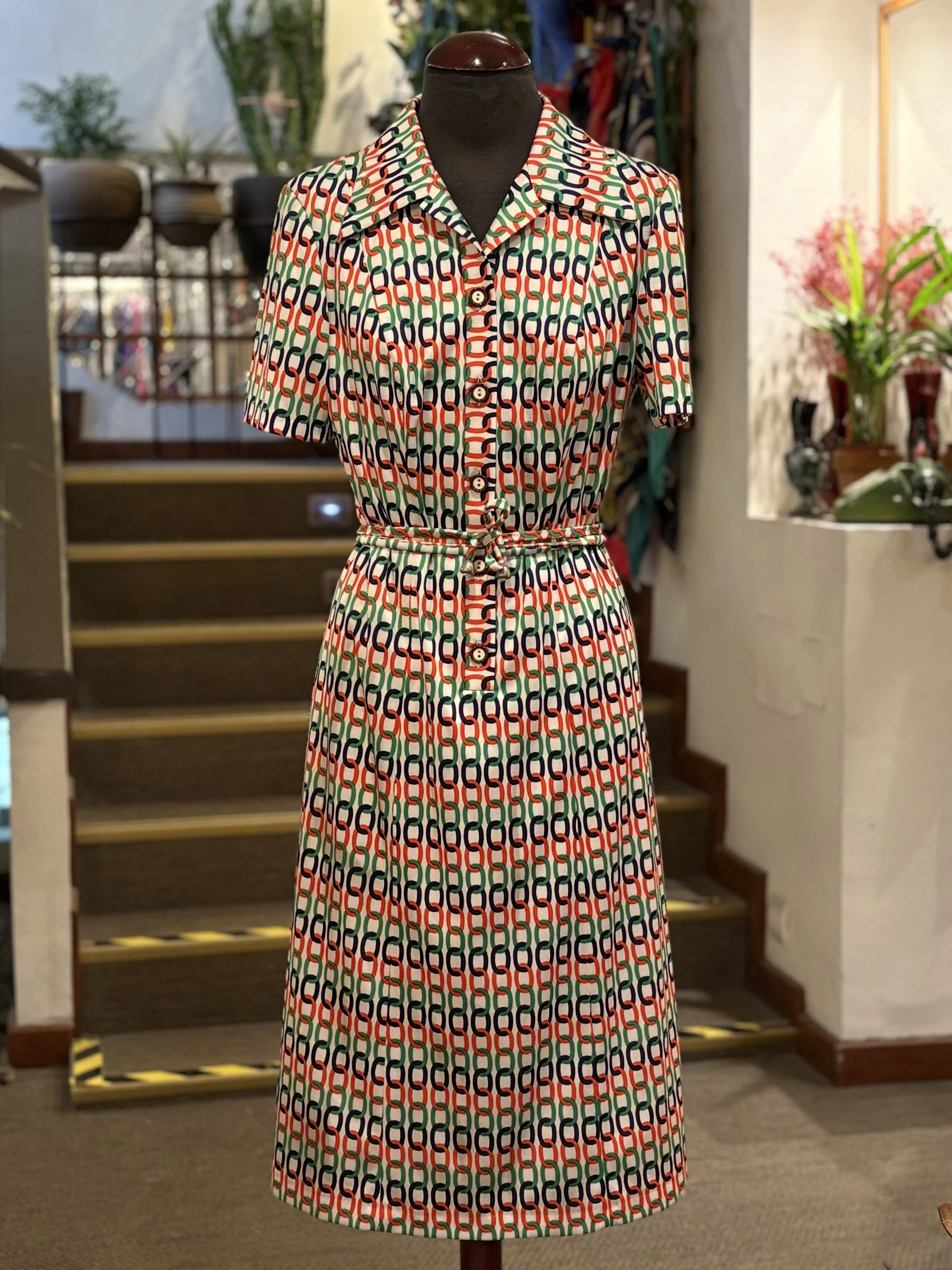 Vestido de los años 70 manga corta