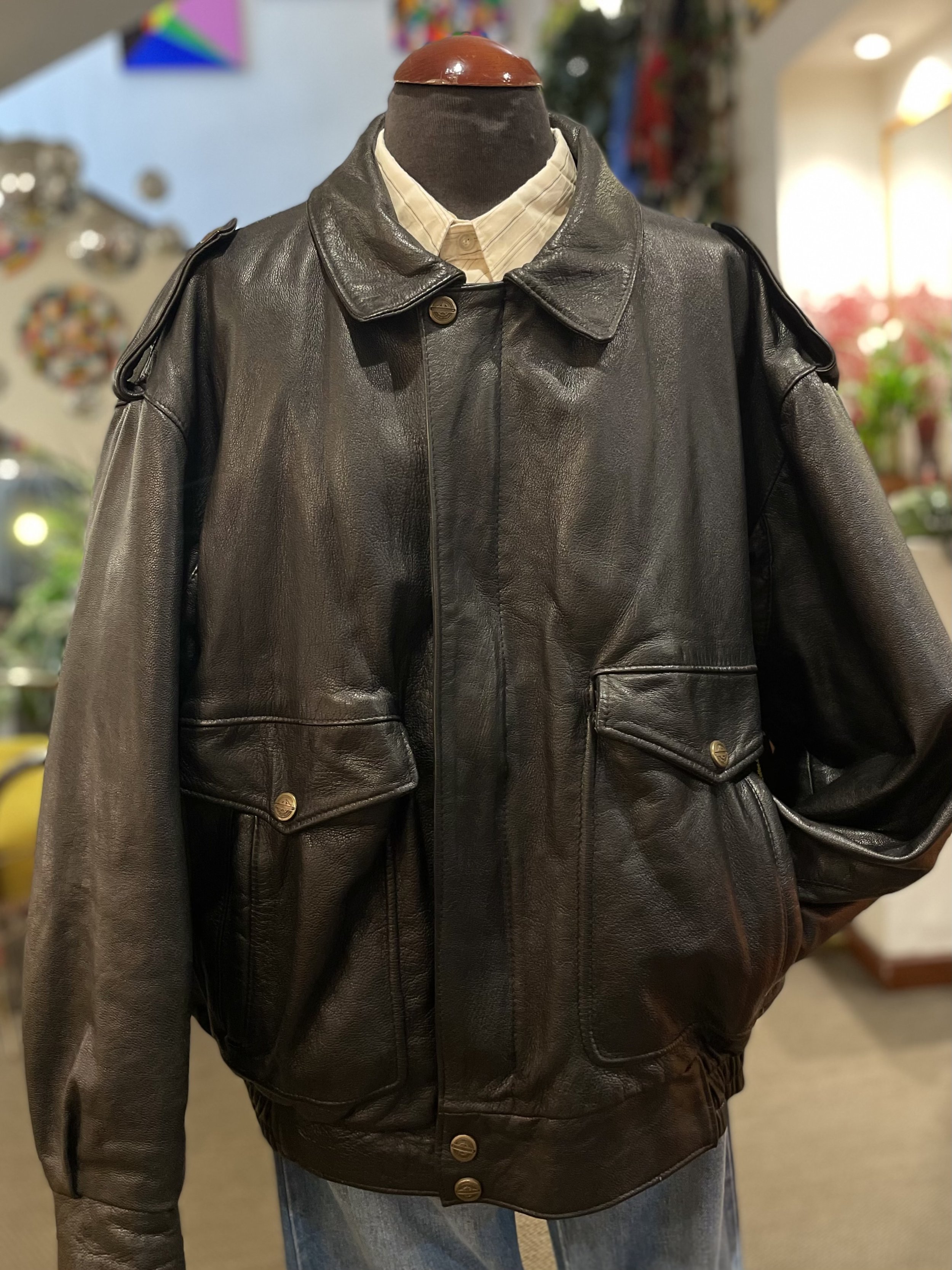 Chaqueta vintage de aviador piel italiana flight jacket