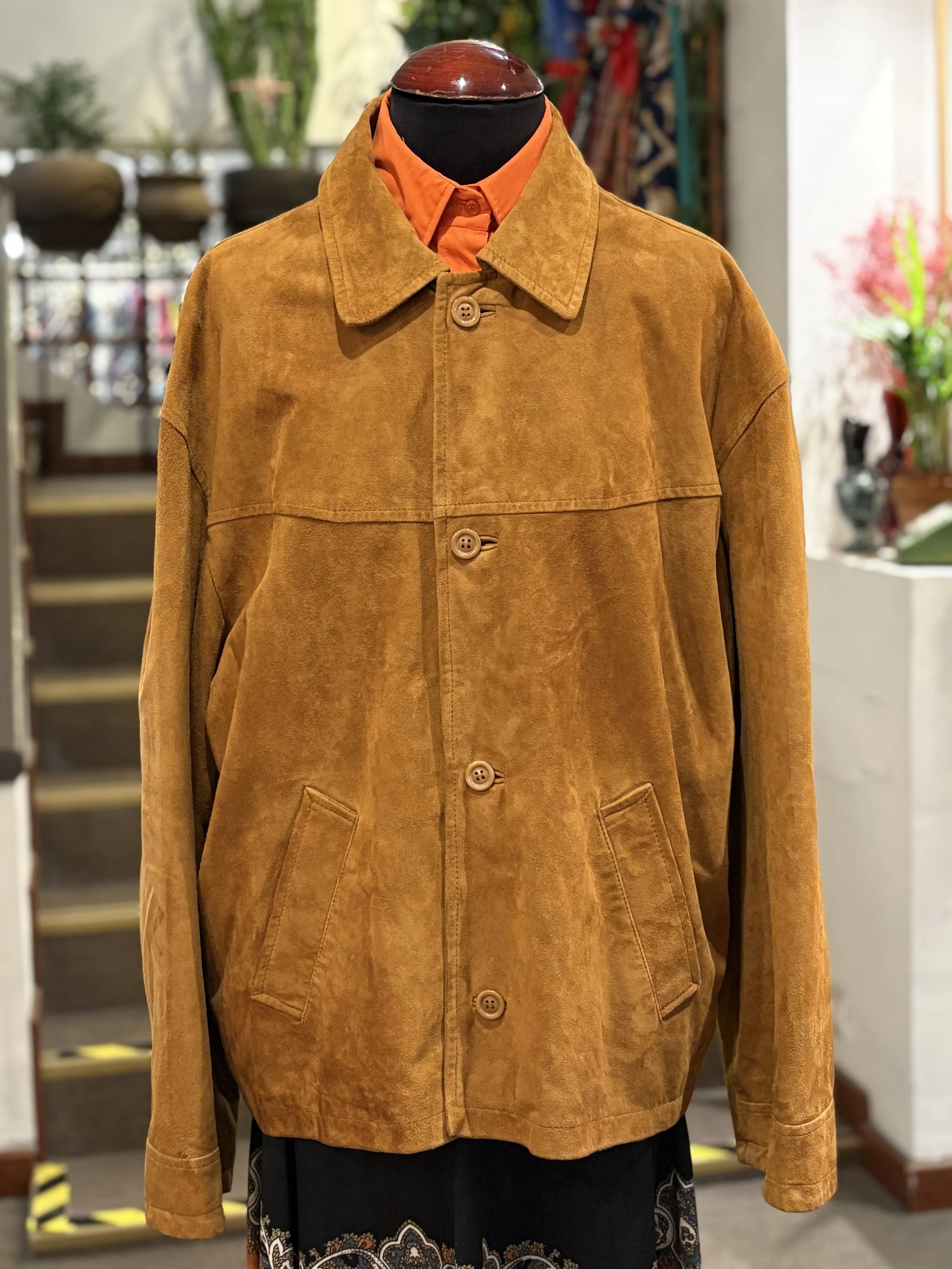 Chaqueta vintage de ante color beige años 80/90 suede jacket made in england