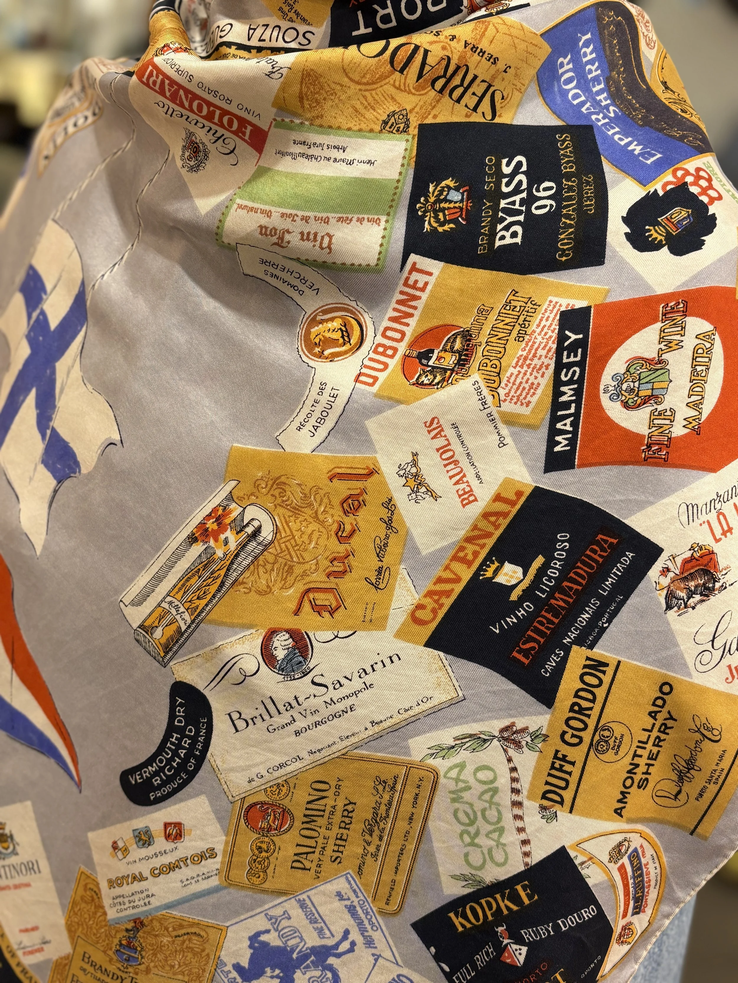 Pañuelo vintage de seda made in france años 70