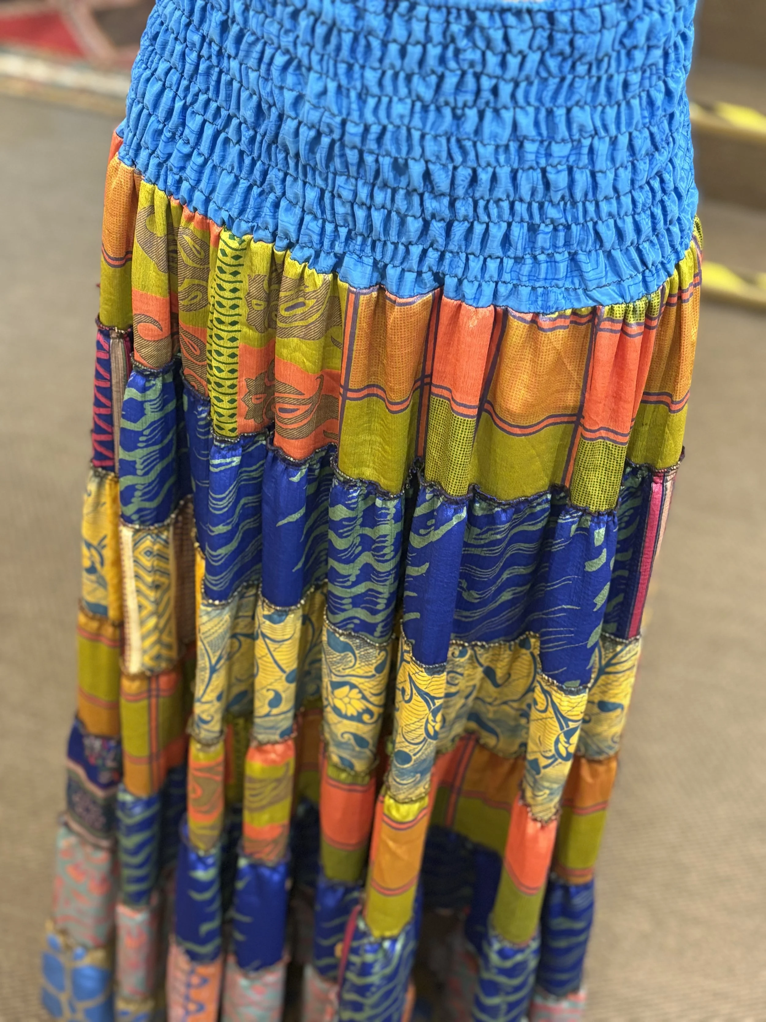 Falda vintage maxi años 90 multicolor