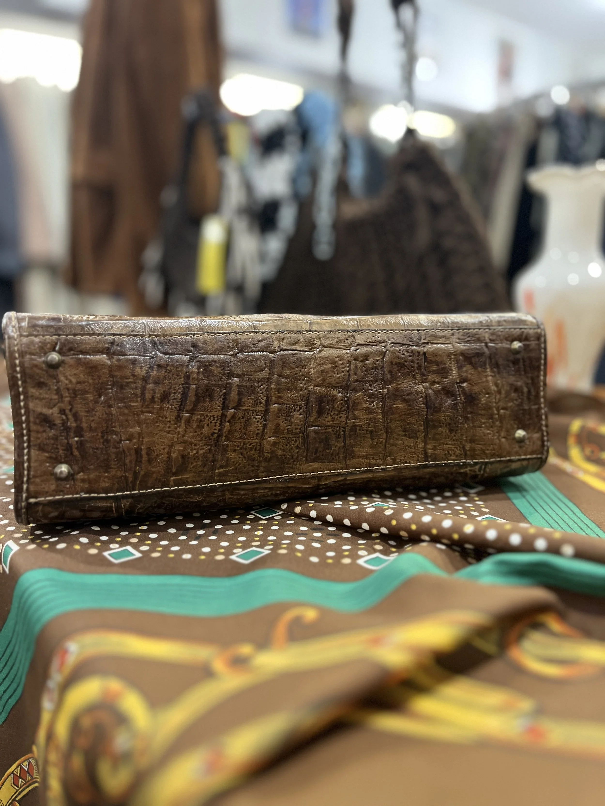 Bolso vintage de piel de caimán años 60