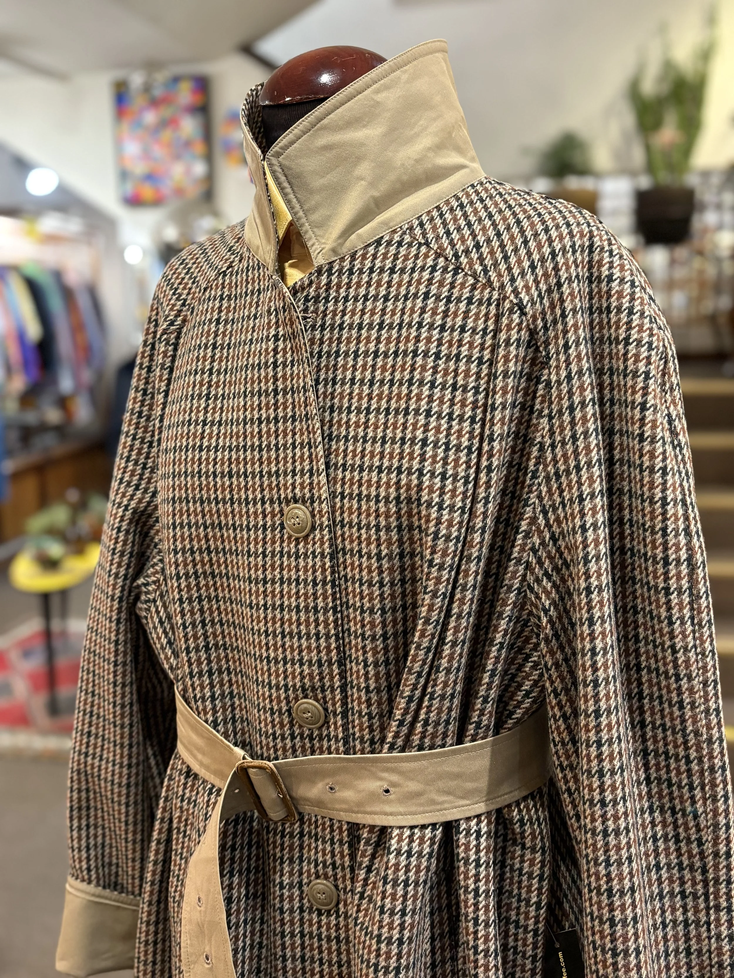 Gabardina vintage reversible made in intaly años 80