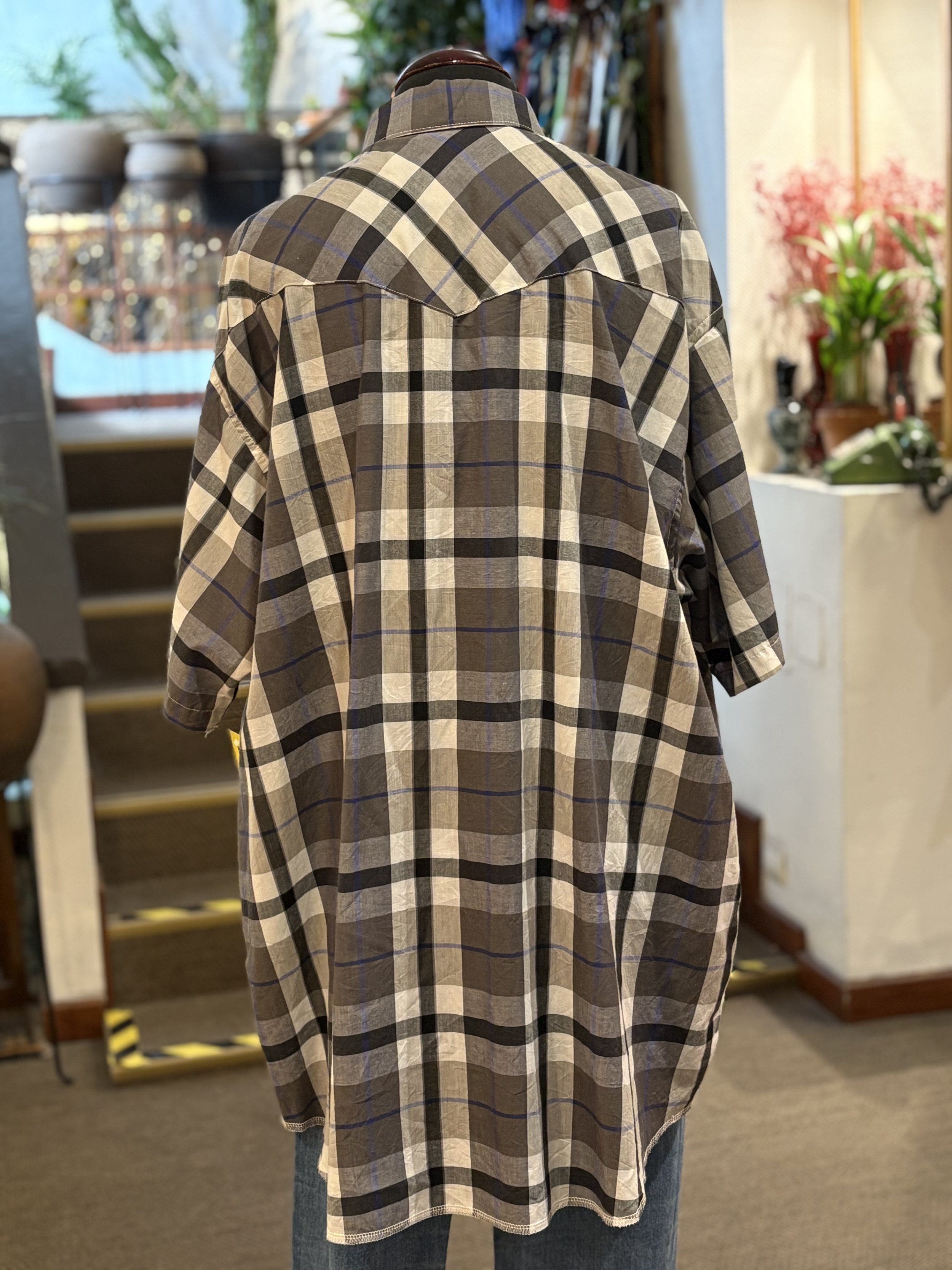 Camisa vintage western corte cowboy Wrangler manga corta