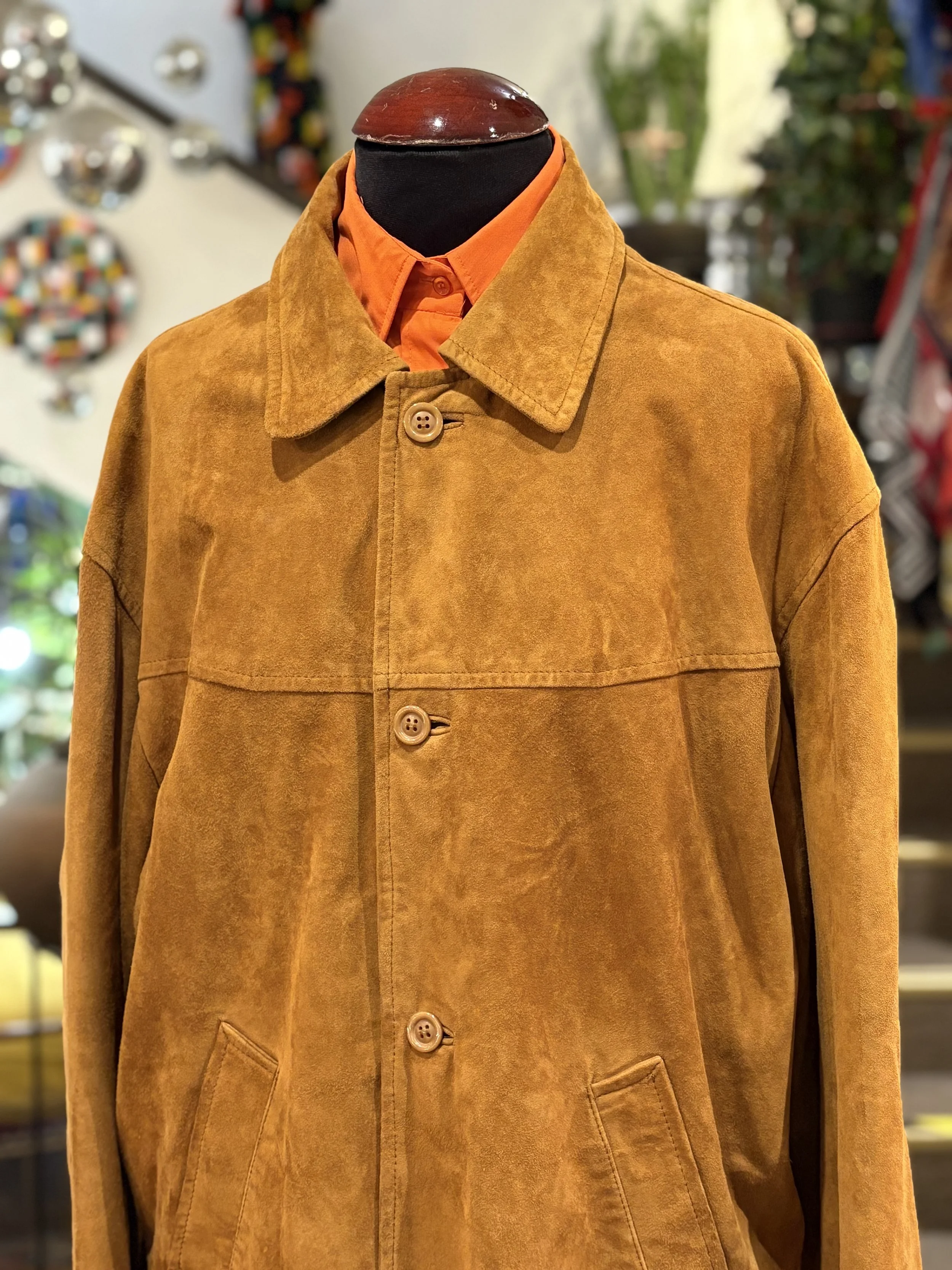 Chaqueta vintage de ante color beige años 80/90 suede jacket made in england