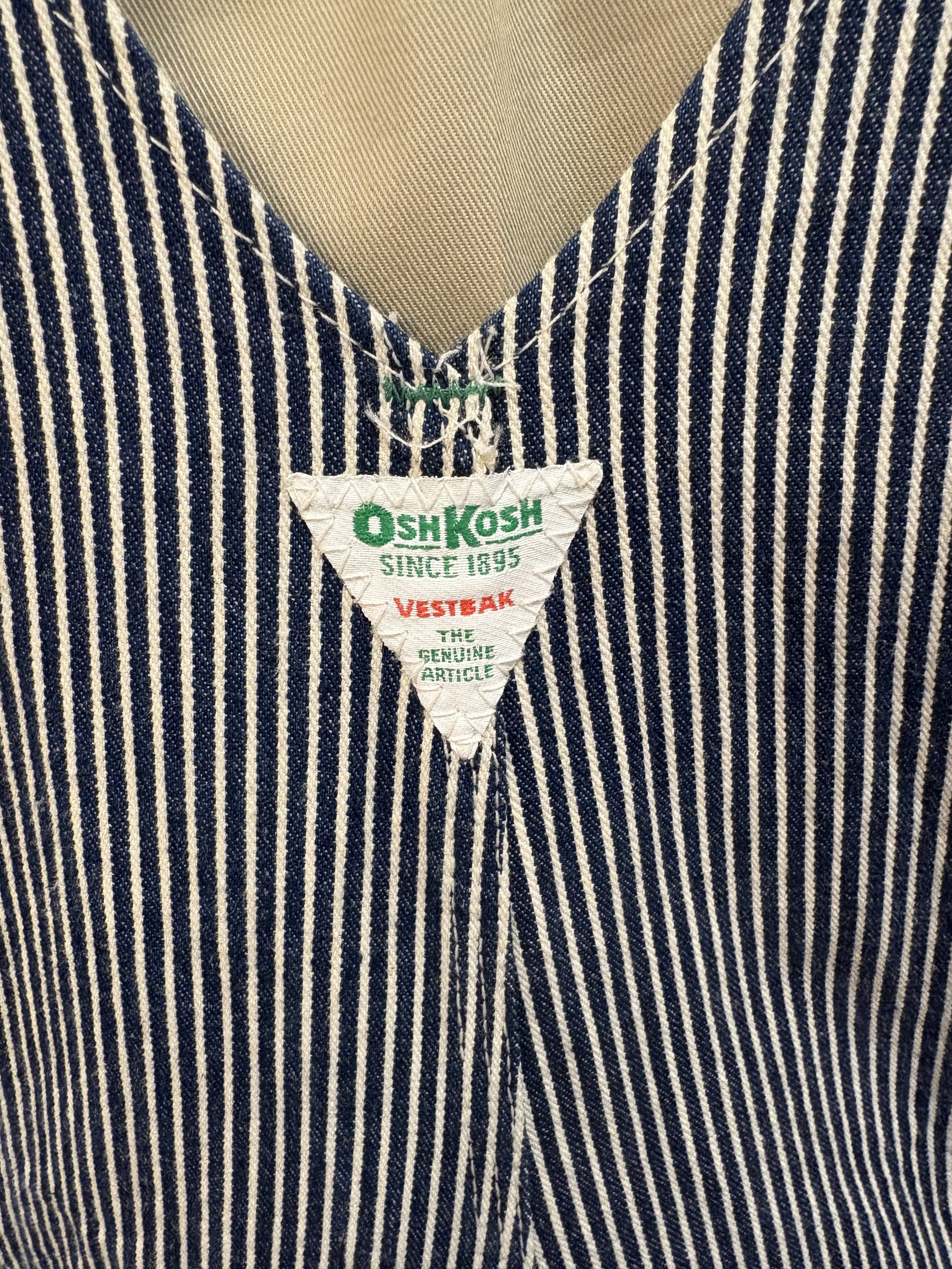 Peto vintage original de Oshkosh made in usa hickory stripe años 80