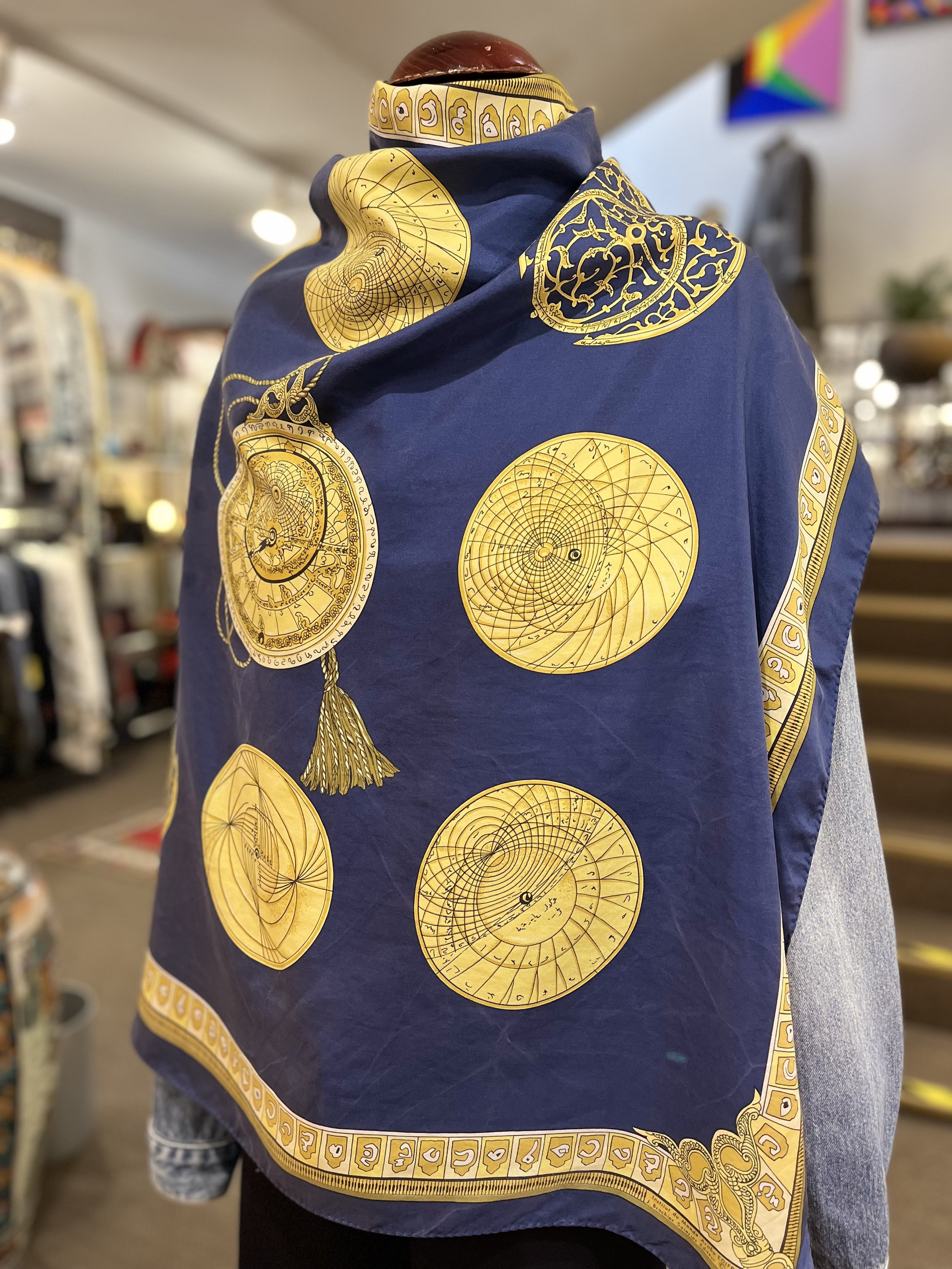 Pañuelo vintage de seda J. Brochier Soieries made in france monde arabe