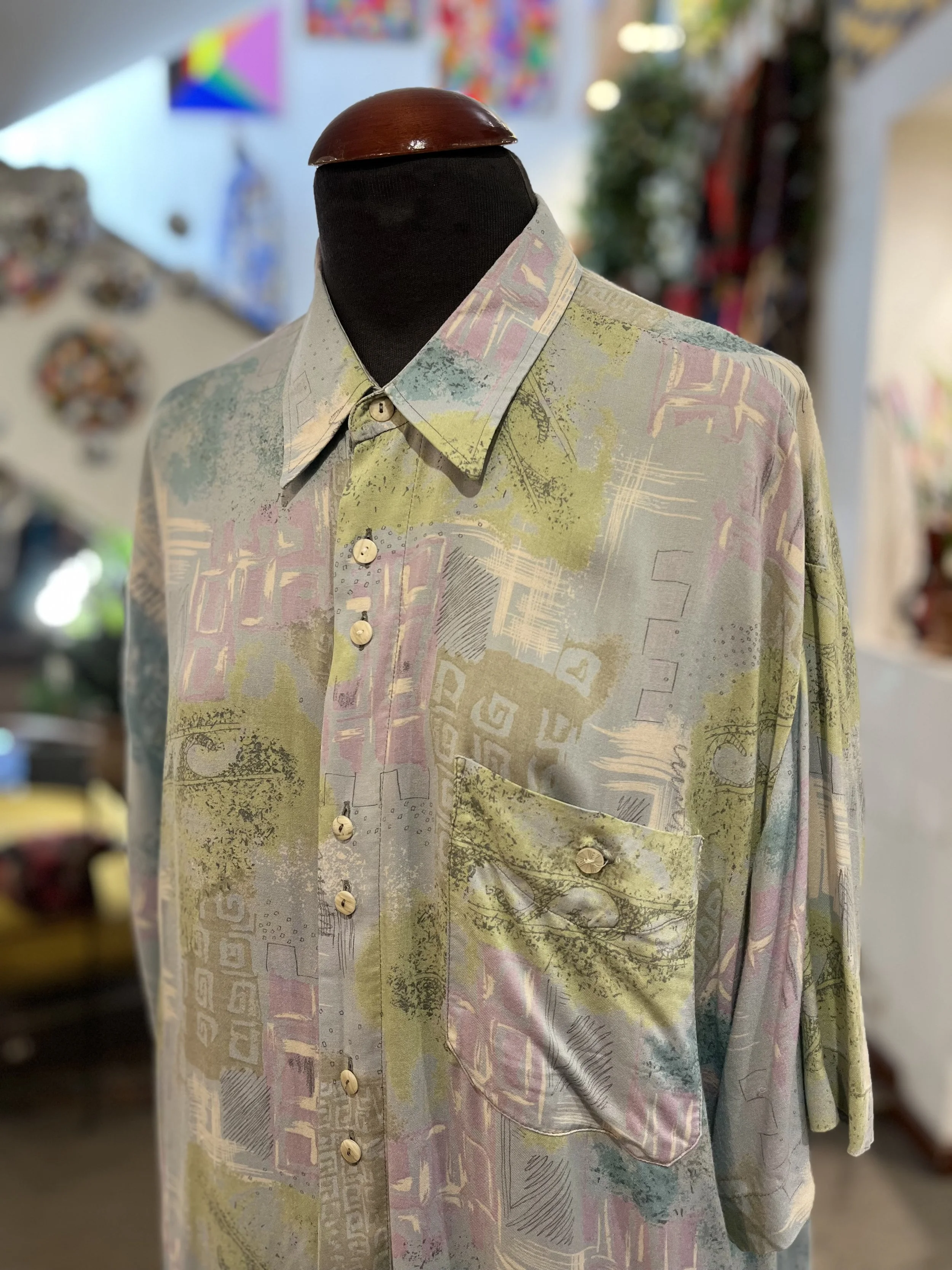 Camisa crazy vintage de manga corta años 90