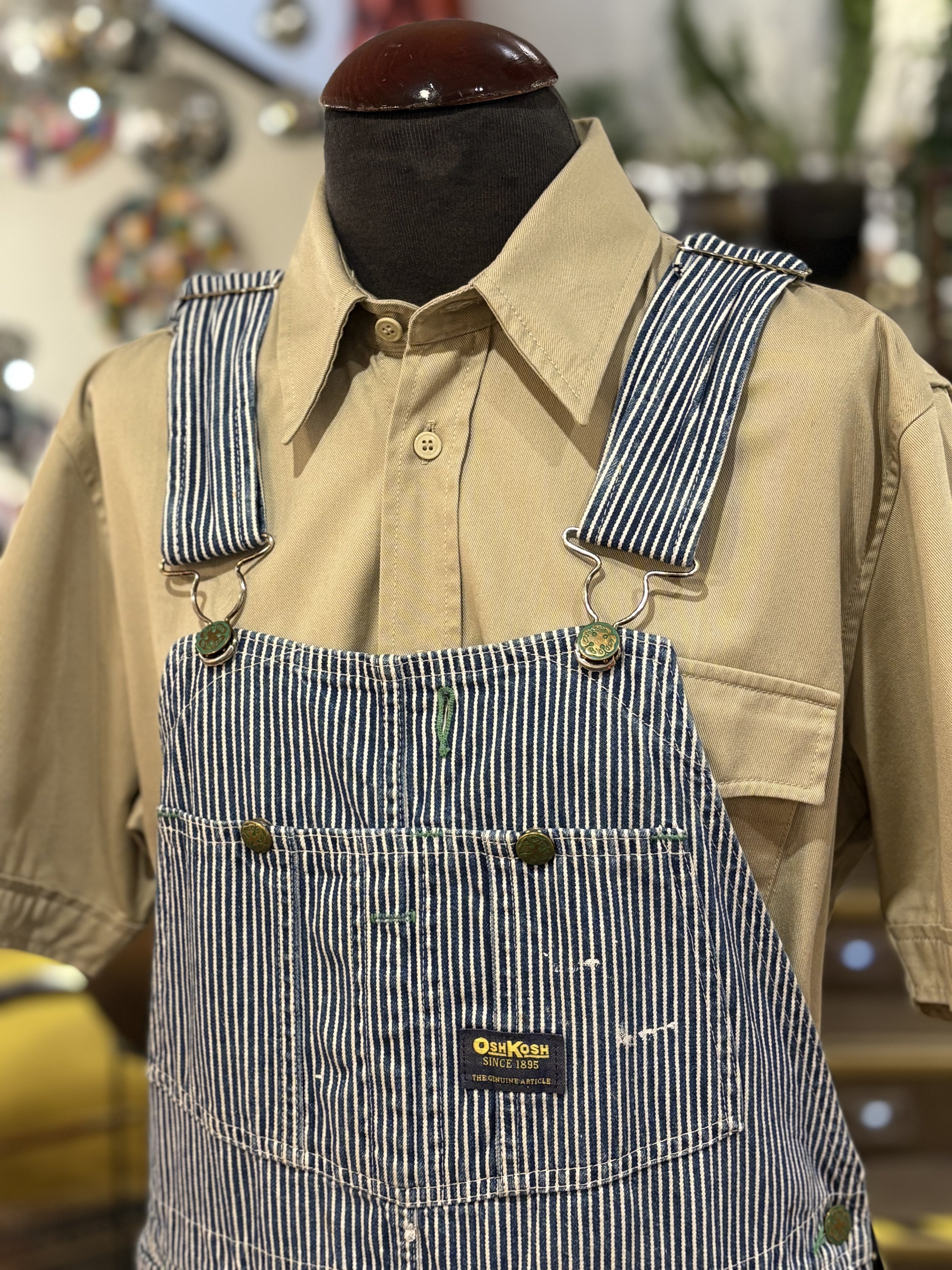 Peto vintage original de Oshkosh made in usa hickory stripe años 80
