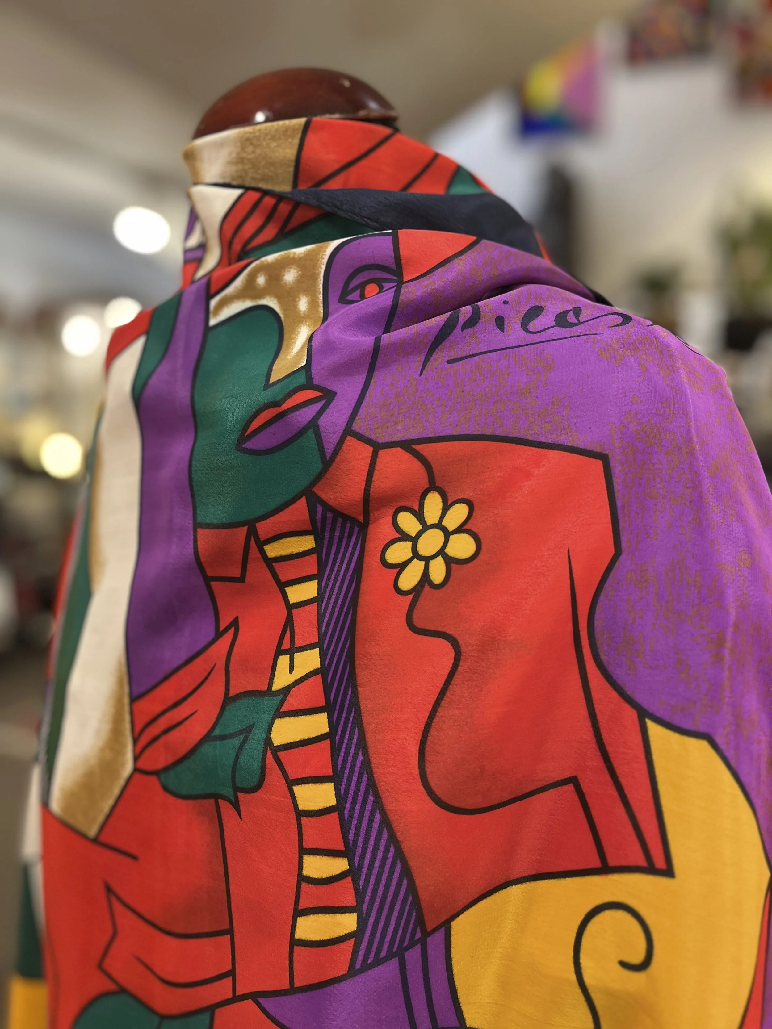 Pañuelo vintage de poliester de Picasso años 80