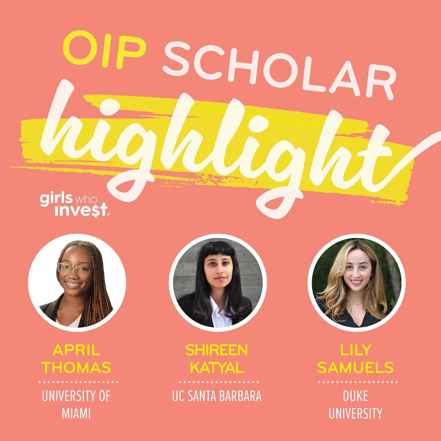 As we gear up to meet and greet members of the 2023 OIP cohort in person next week, please join us in welcoming April, Shireen and Lily to the GWI community!