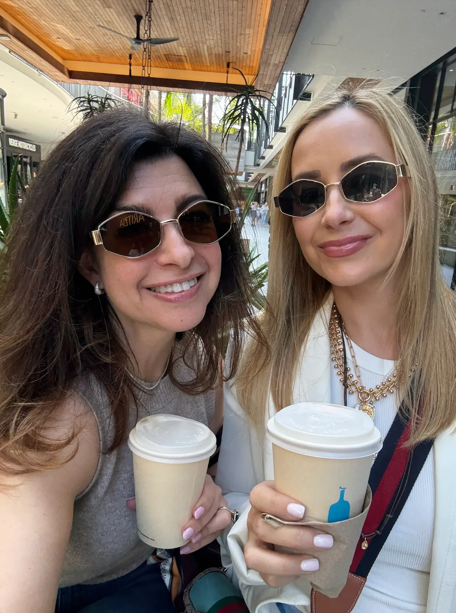 Morgan Stogsdill and Andrea Rappaport, hosts of the #1 Divorce Podcast, How Not to Suck at Divorce, shopping in Los Angeles. 